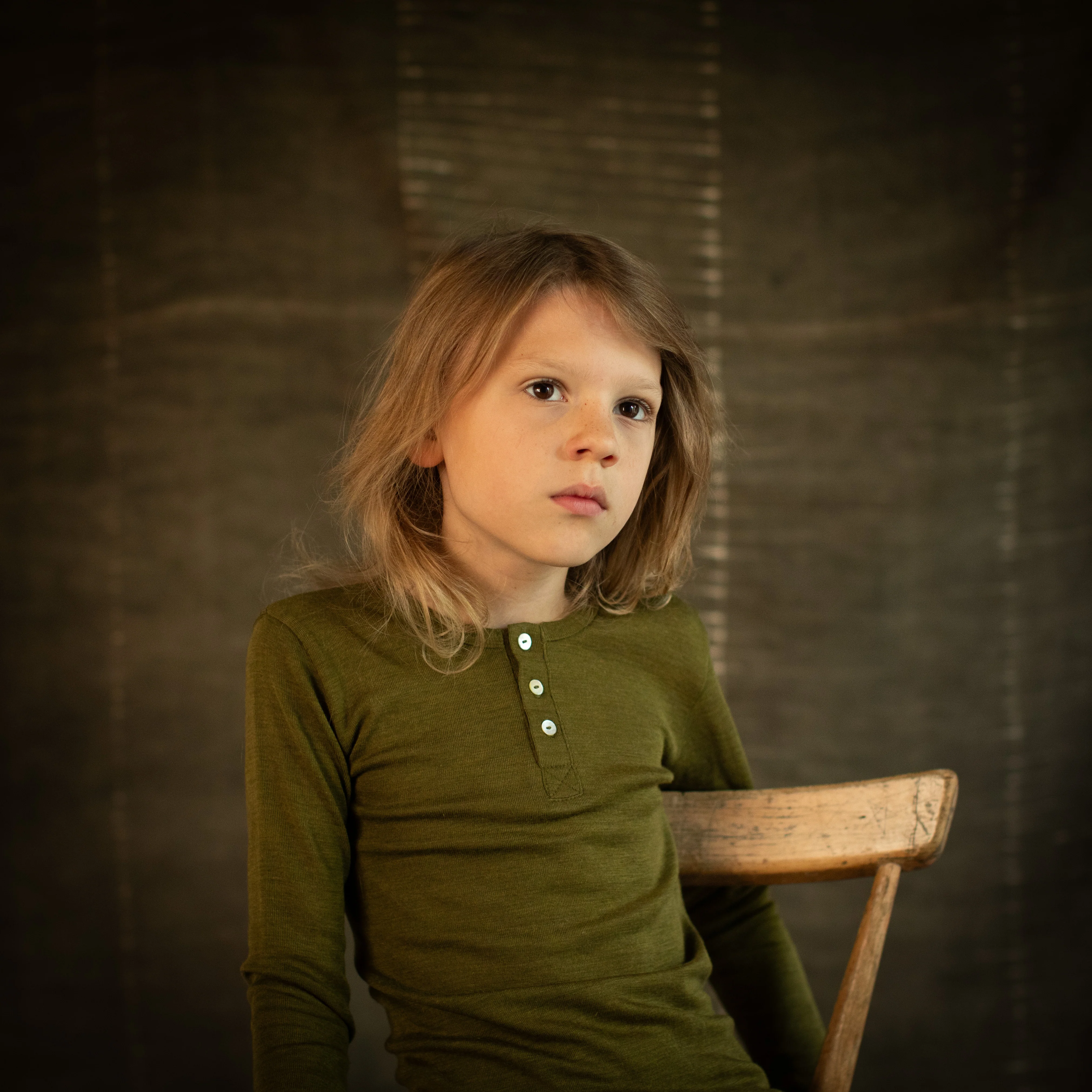 Dunlin Kids Top - Merino Wool & Silk - Seaweed - Image 7