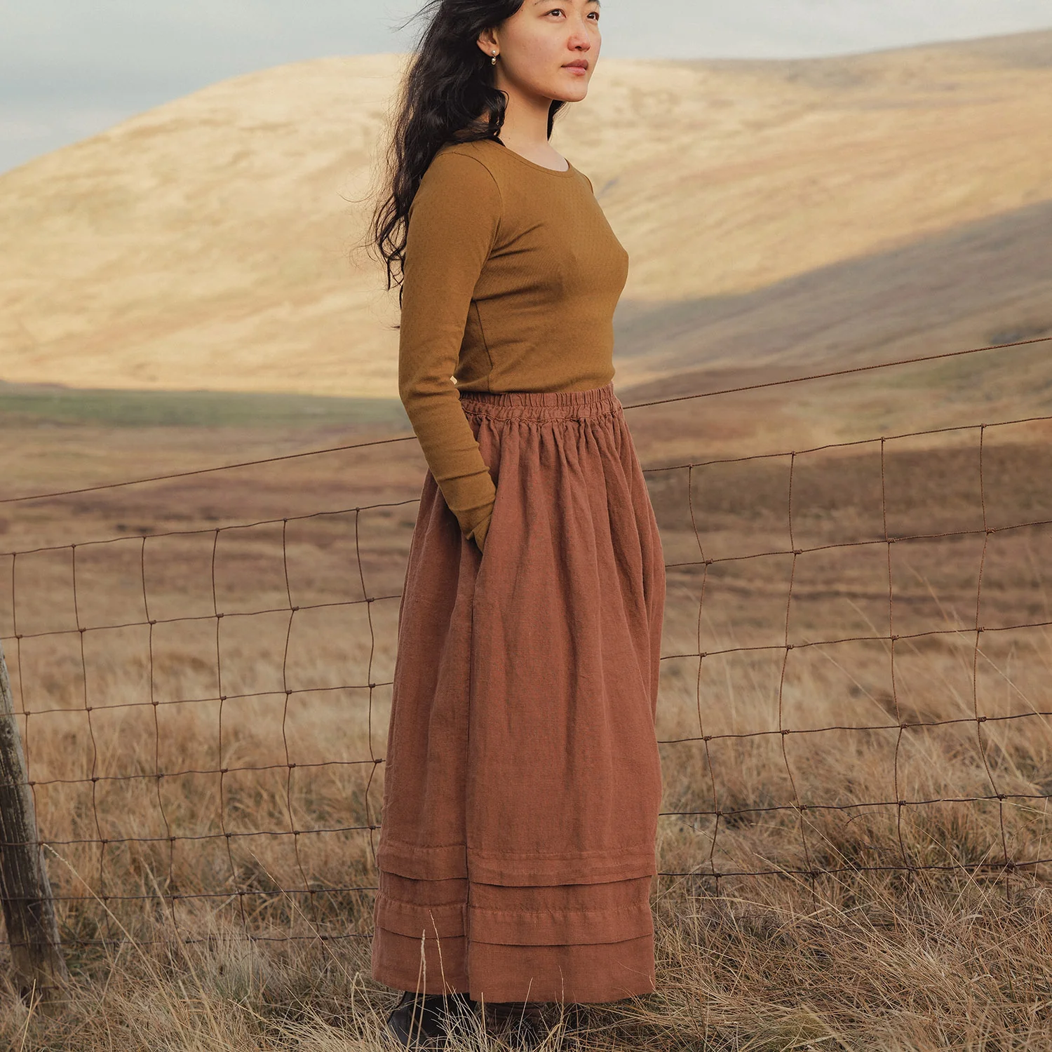 Elm II Women's Skirt - Linen - Auburn - Image 2