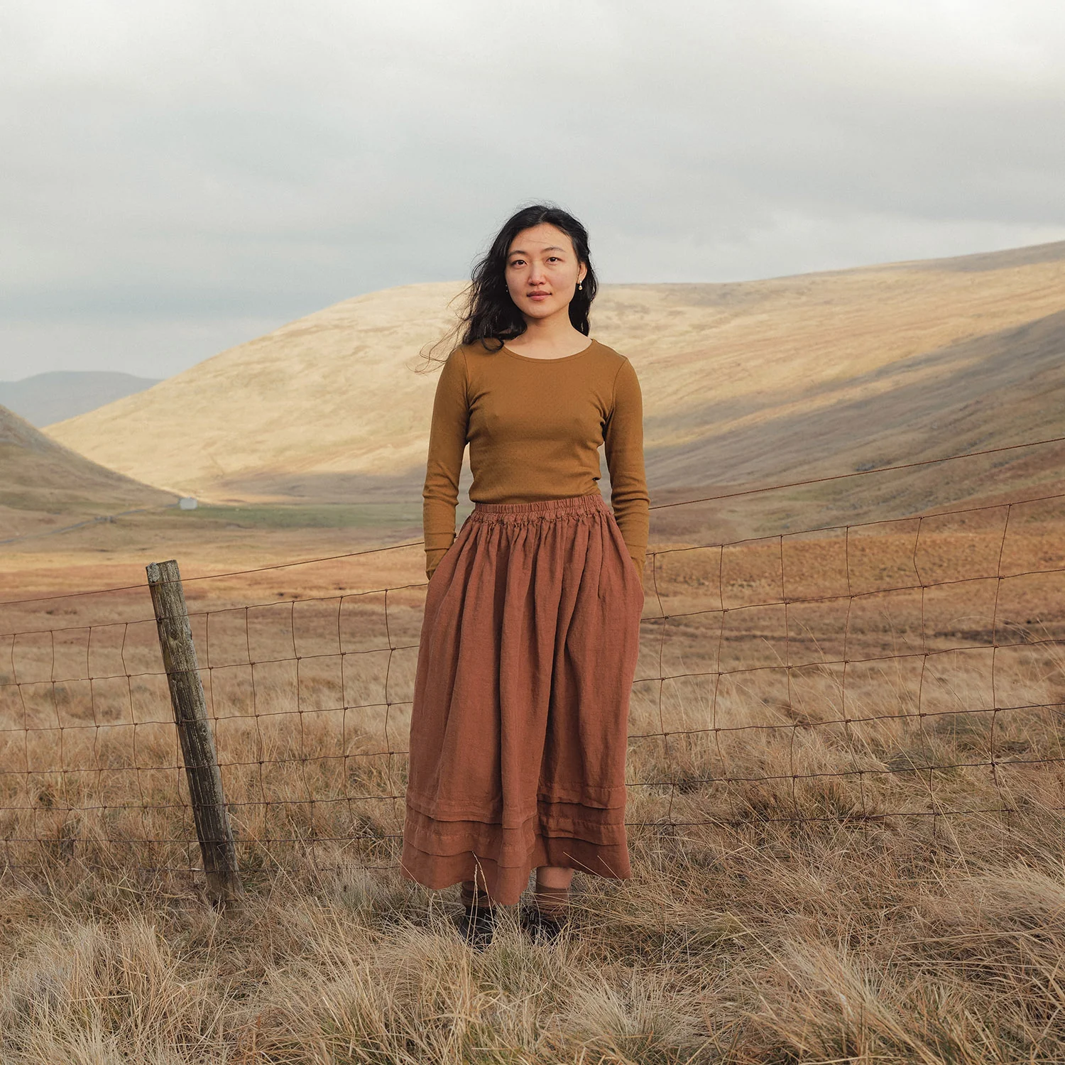 Elm II Women's Skirt - Linen - Auburn - Image 3