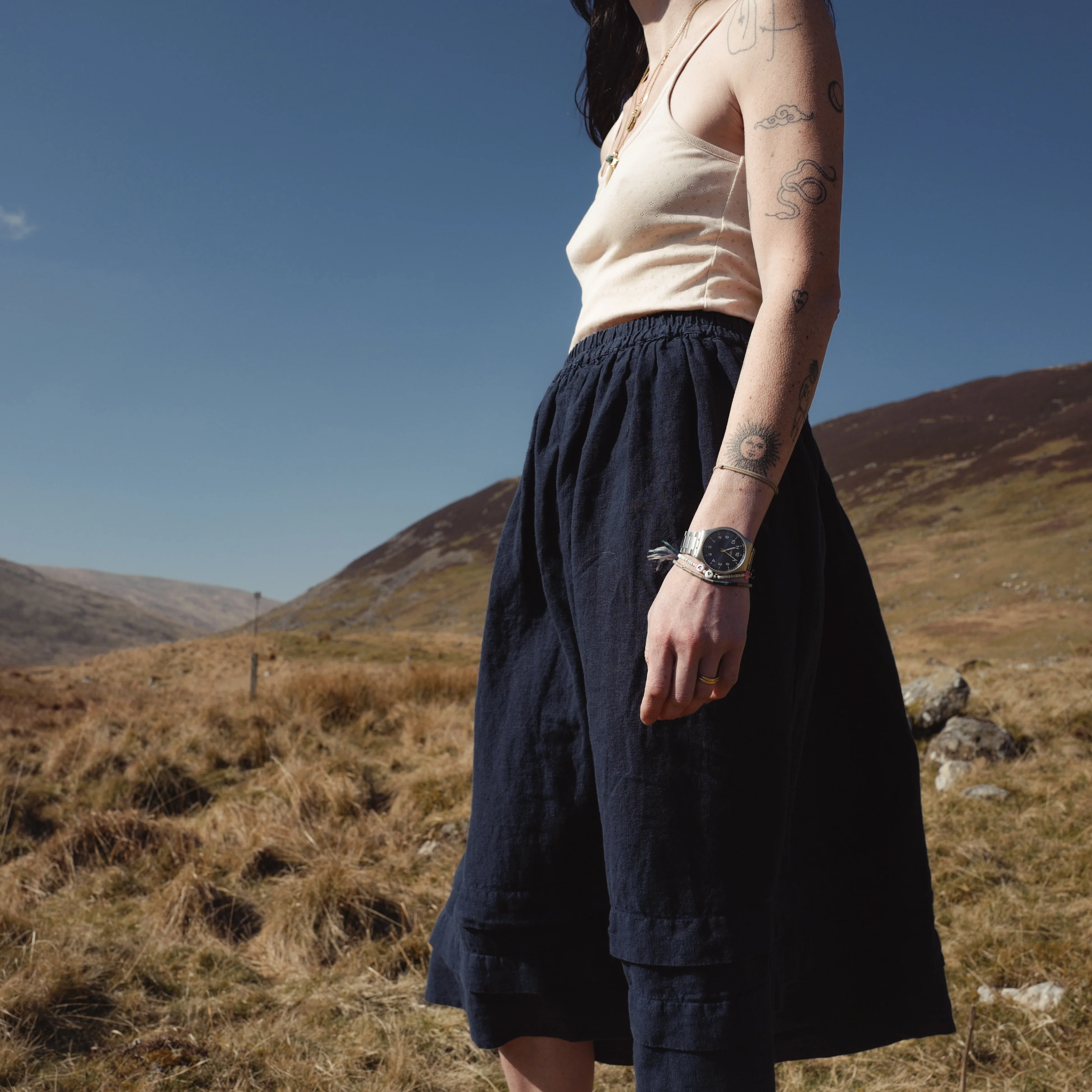 Elm Women's Skirt - Linen - Midnight - Image 2