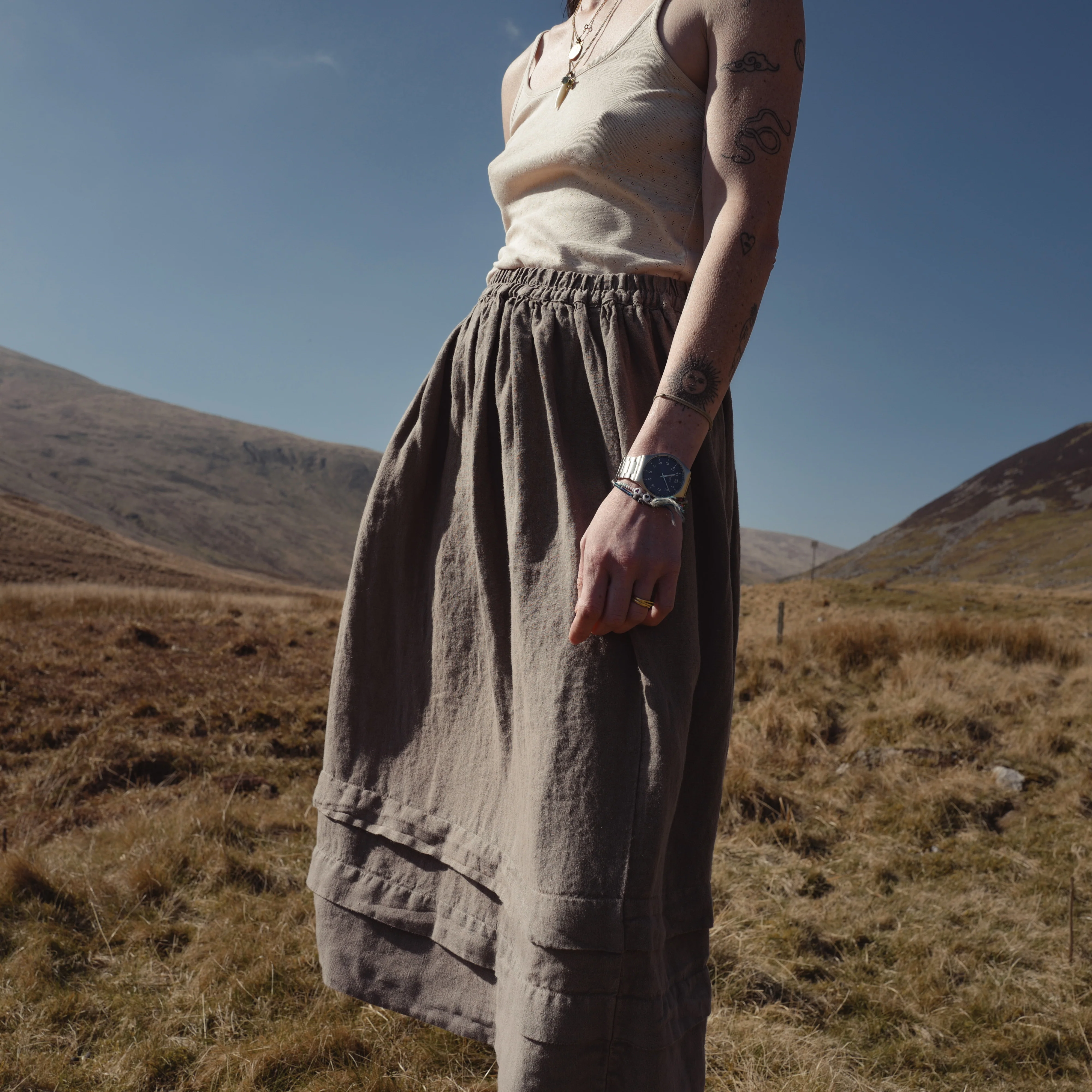 Elm Women's Skirt - Linen - Timber - Image 2
