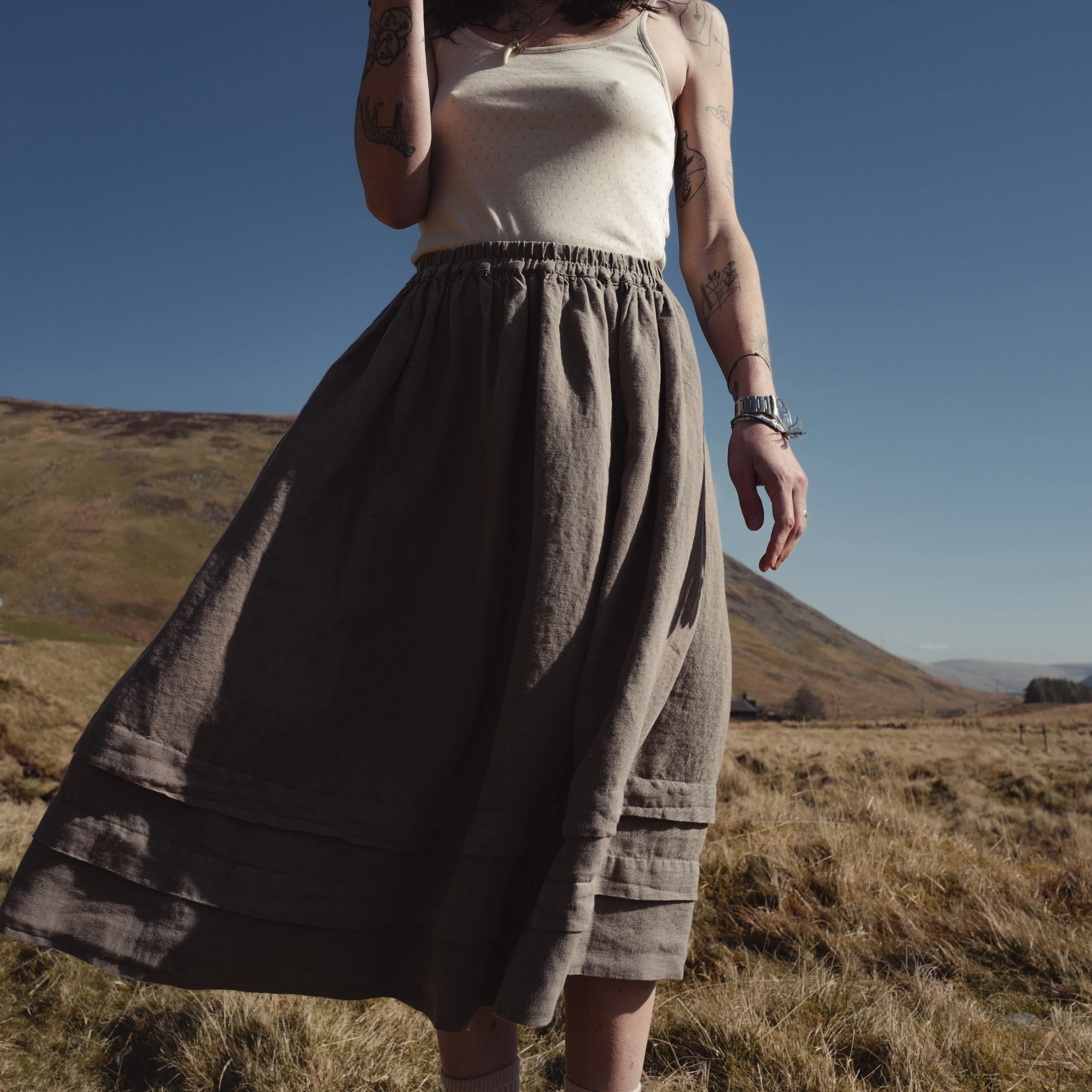 Elm Women's Skirt - Linen - Timber - Image 3