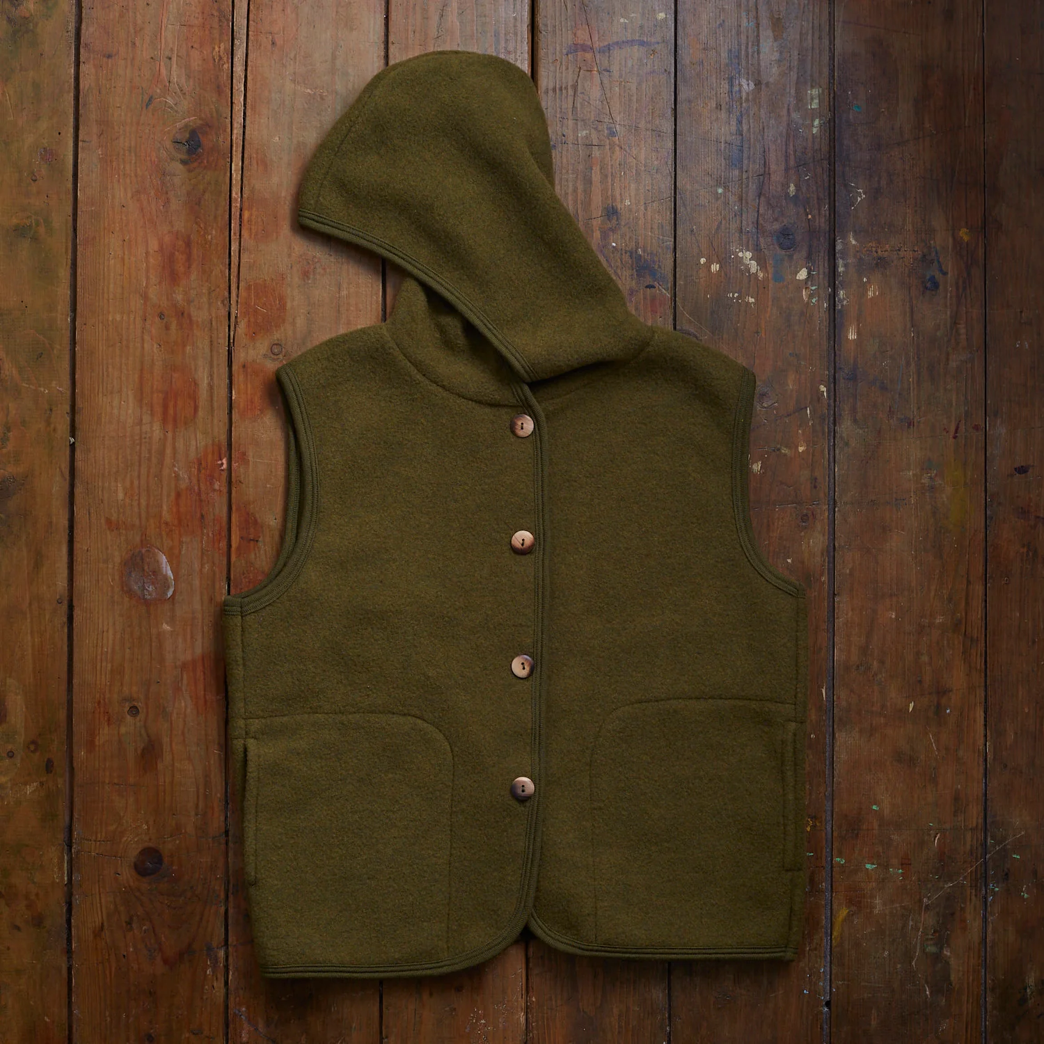 Falcon Women’s Vest - Merino Wool Fleece - Seaweed - Image 7
