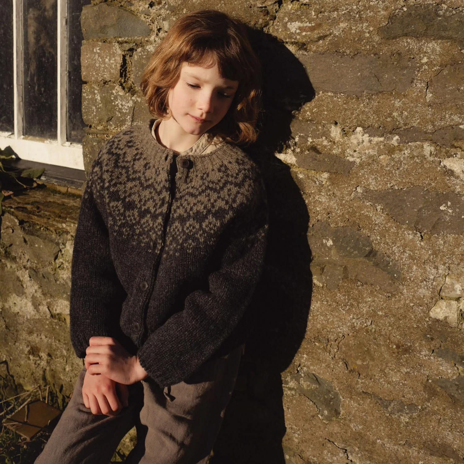 Fauna Baby & Kids Cardigan - Lambswool - Graphite - Image 4