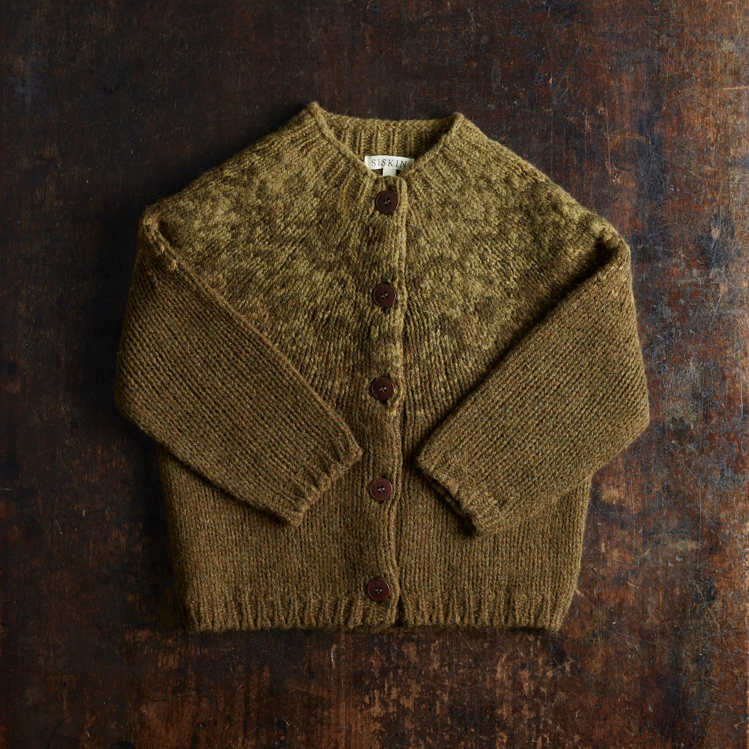 Fauna Baby & Kids Cardigan - Lambswool - Olive
