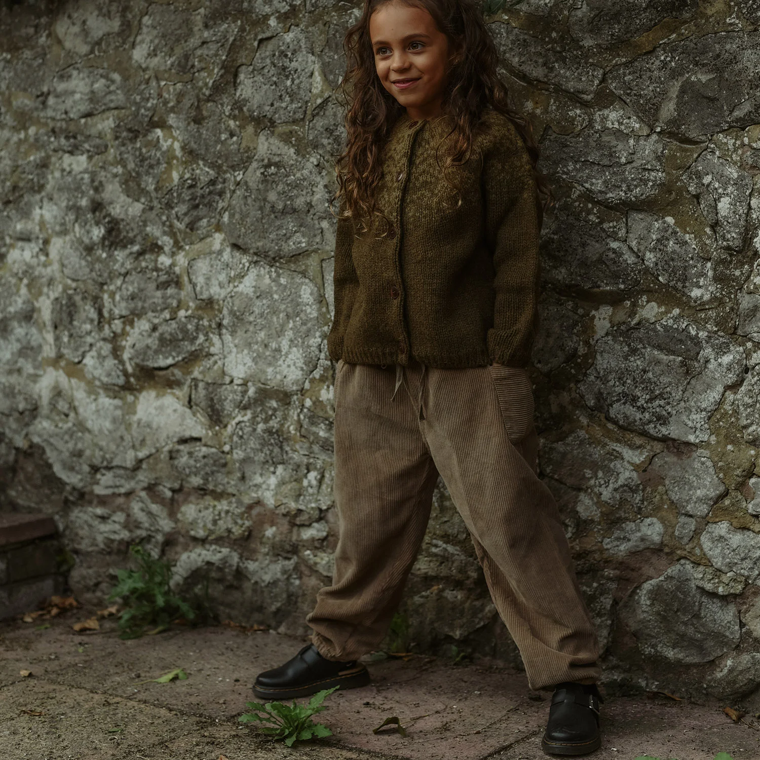 Fauna Baby & Kids Cardigan - Lambswool - Olive - Image 4