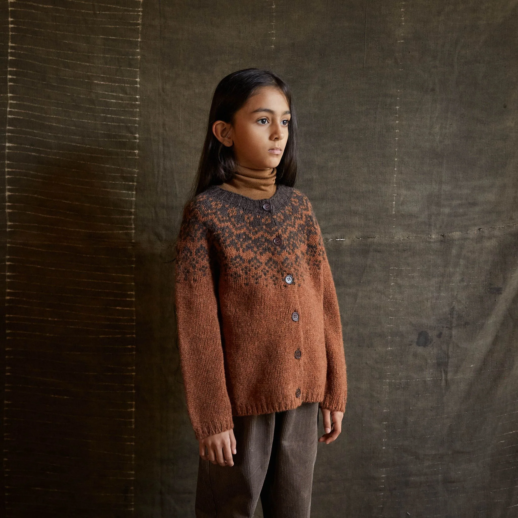 Fauna Baby & Kids Cardigan - Lambswool - Sienna - Image 3