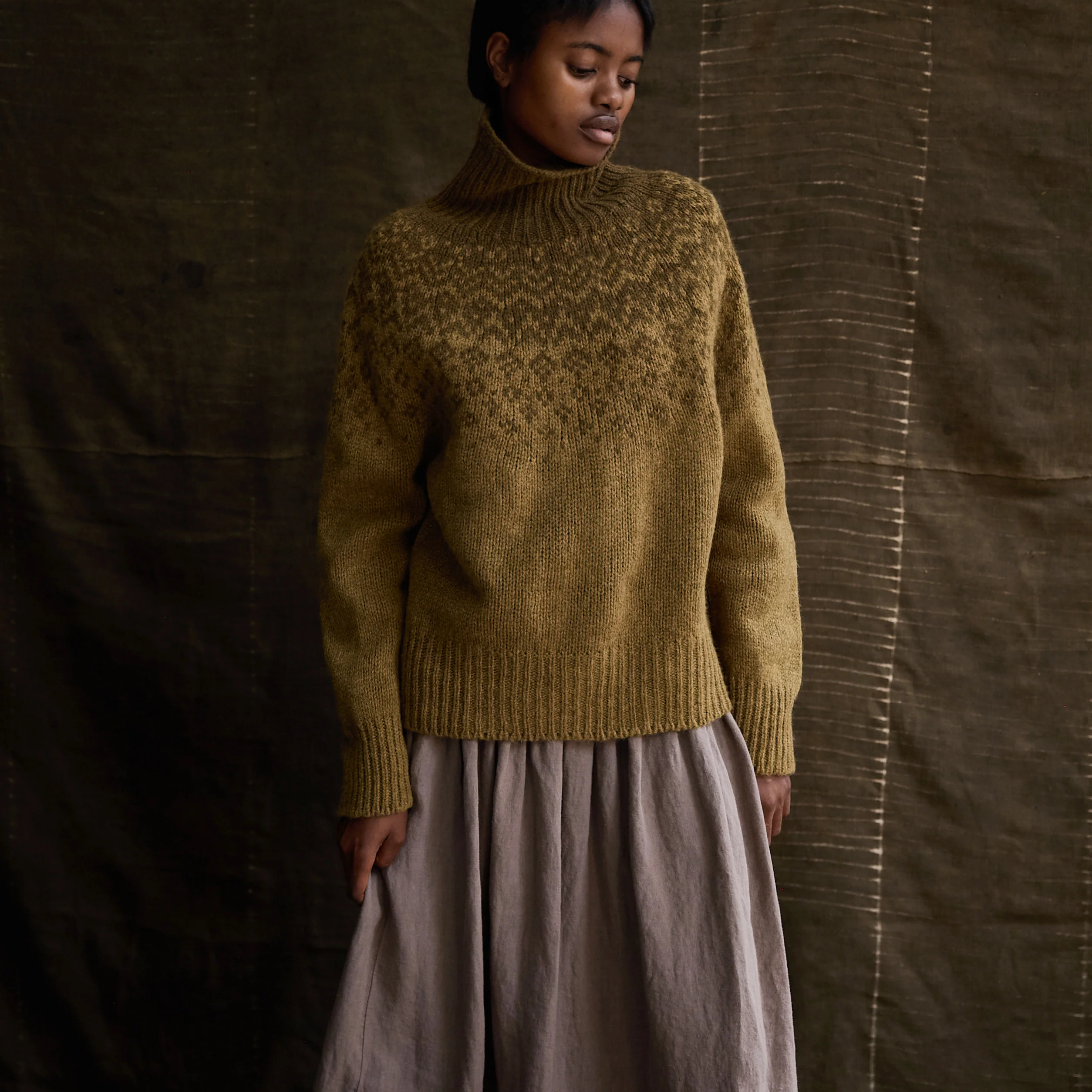 Fauna Women's Rollneck - Lambswool - Asparagus - Image 4