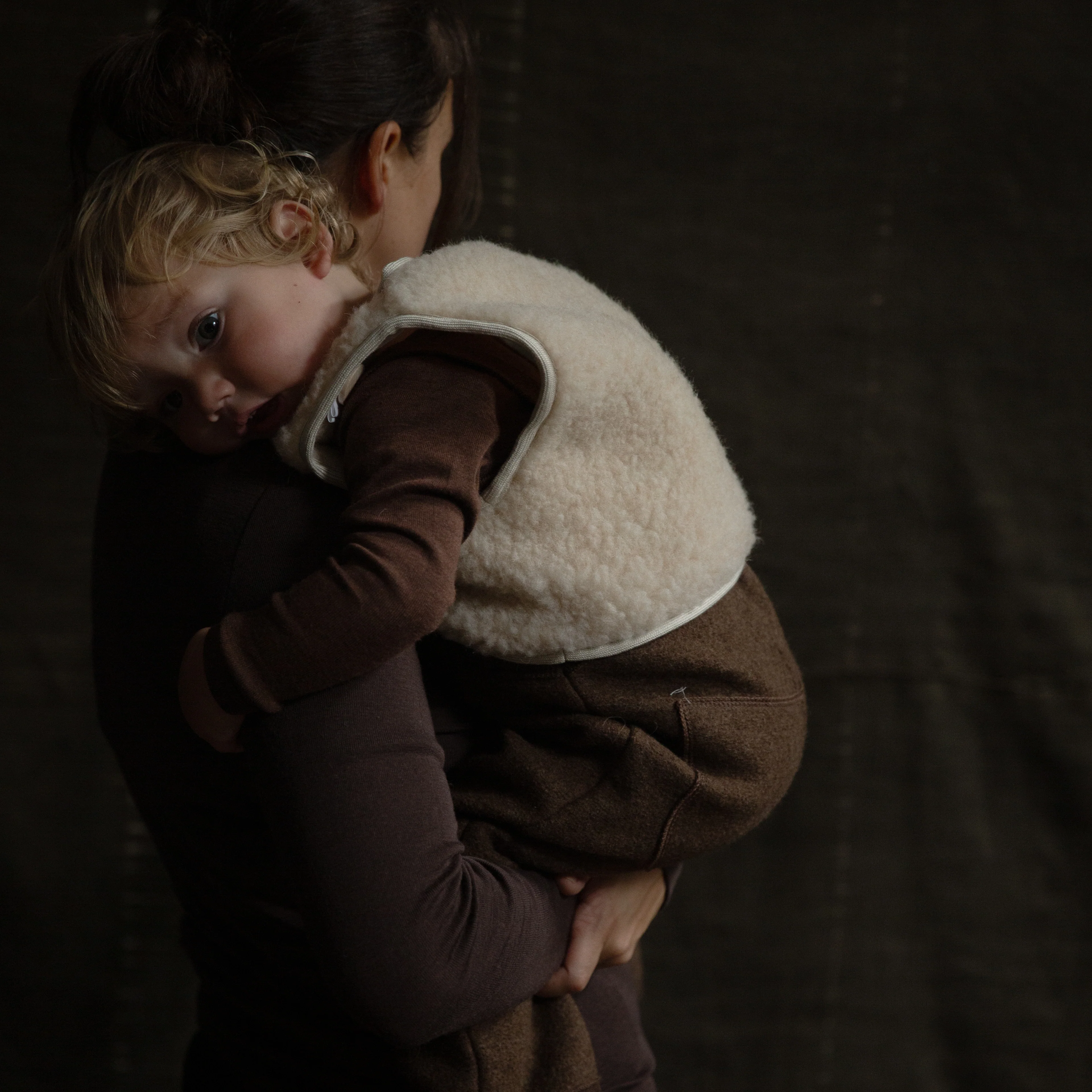 Fawn Baby Vest - Wool Teddy Fleece - Oatmeal - Image 7