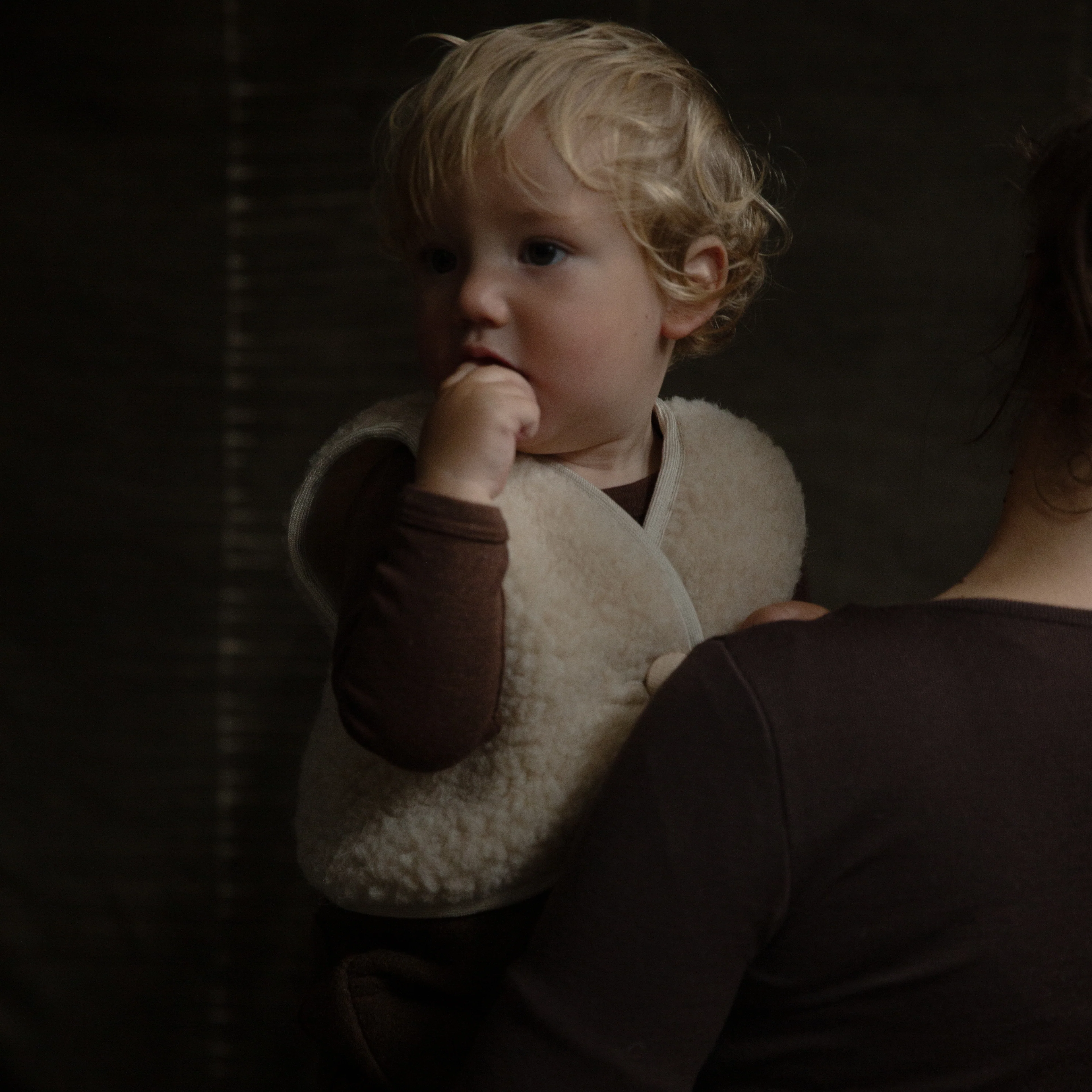 Fawn Baby Vest - Wool Teddy Fleece - Oatmeal - Image 8