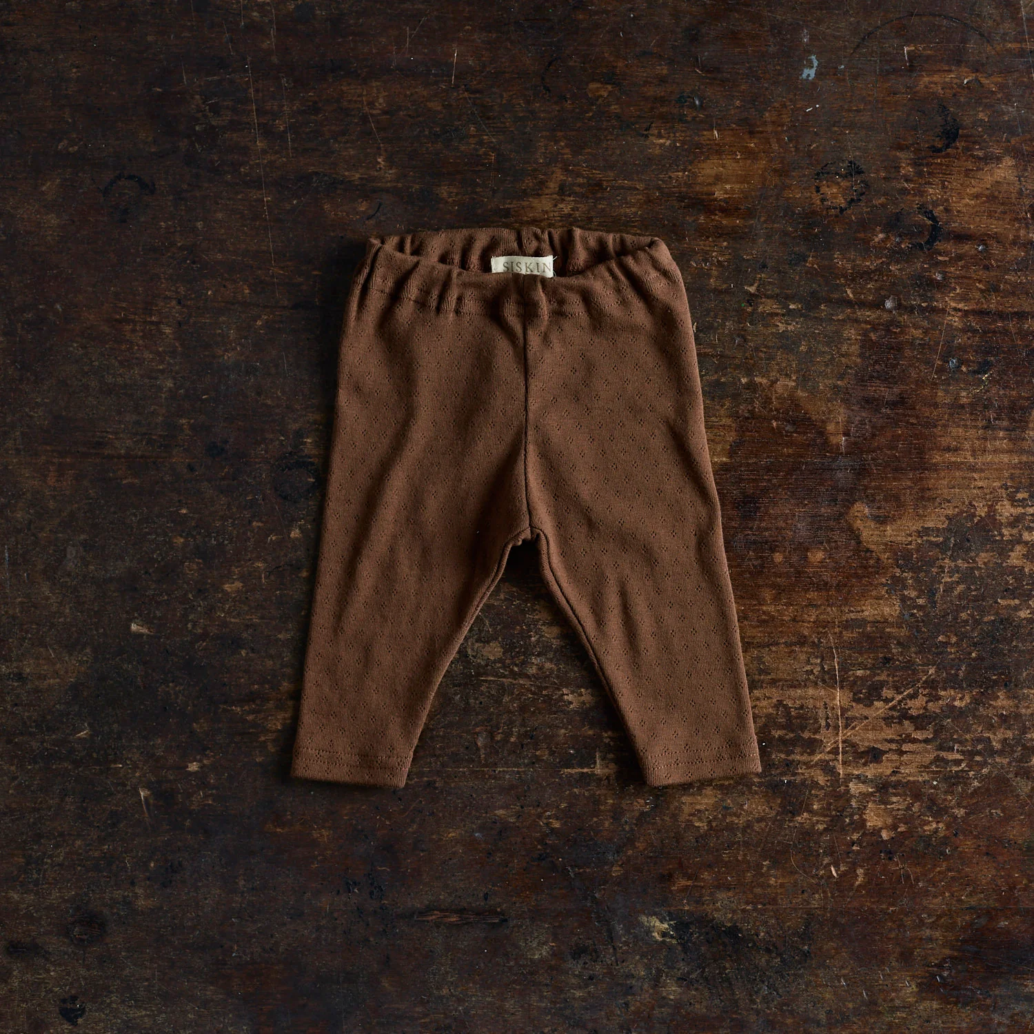 Finch Baby Leggings - Cotton Pointelle - Squirrel