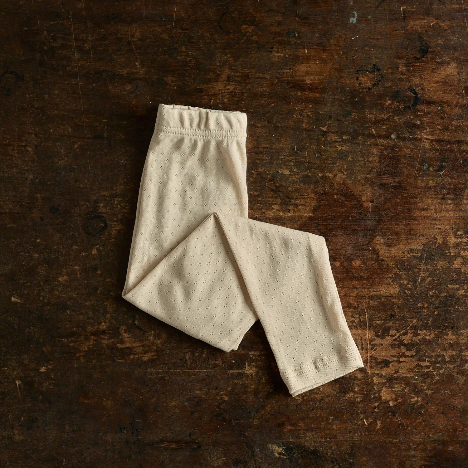 Finch Kids Leggings - Cotton Pointelle - Shell