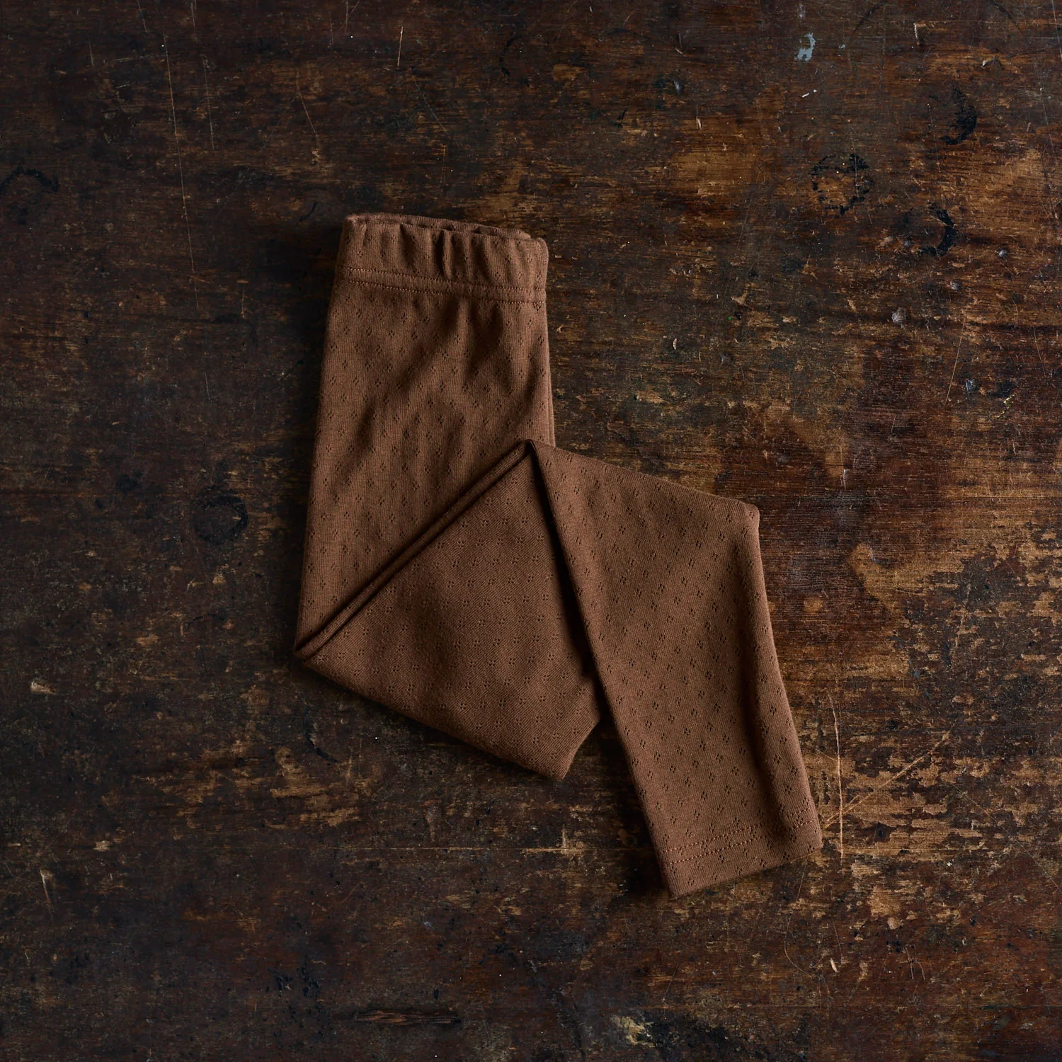 Finch Kids Leggings - Cotton Pointelle - Squirrel
