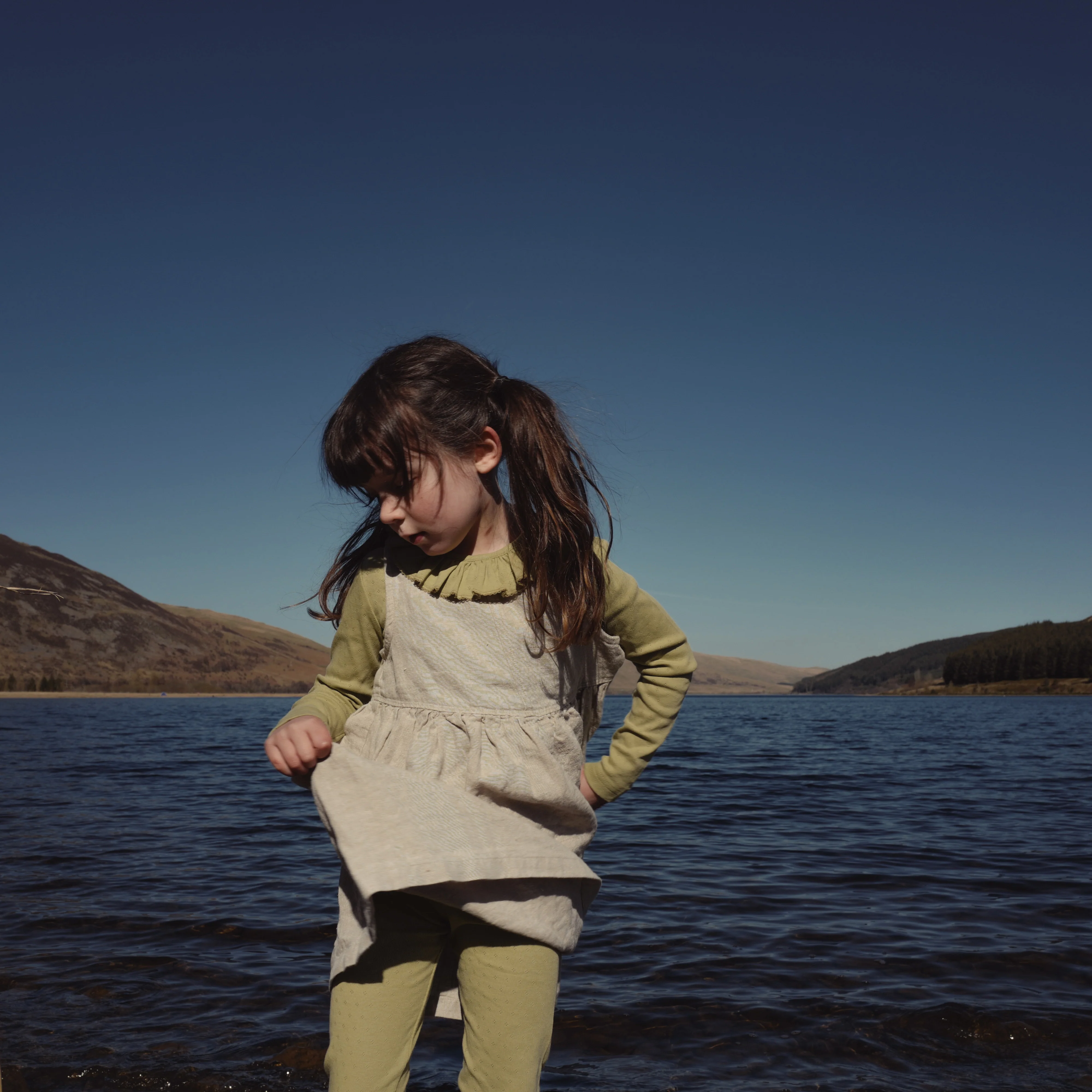 Finch Baby & Kids Leggings - Cotton Pointelle - Celadon - Image 3