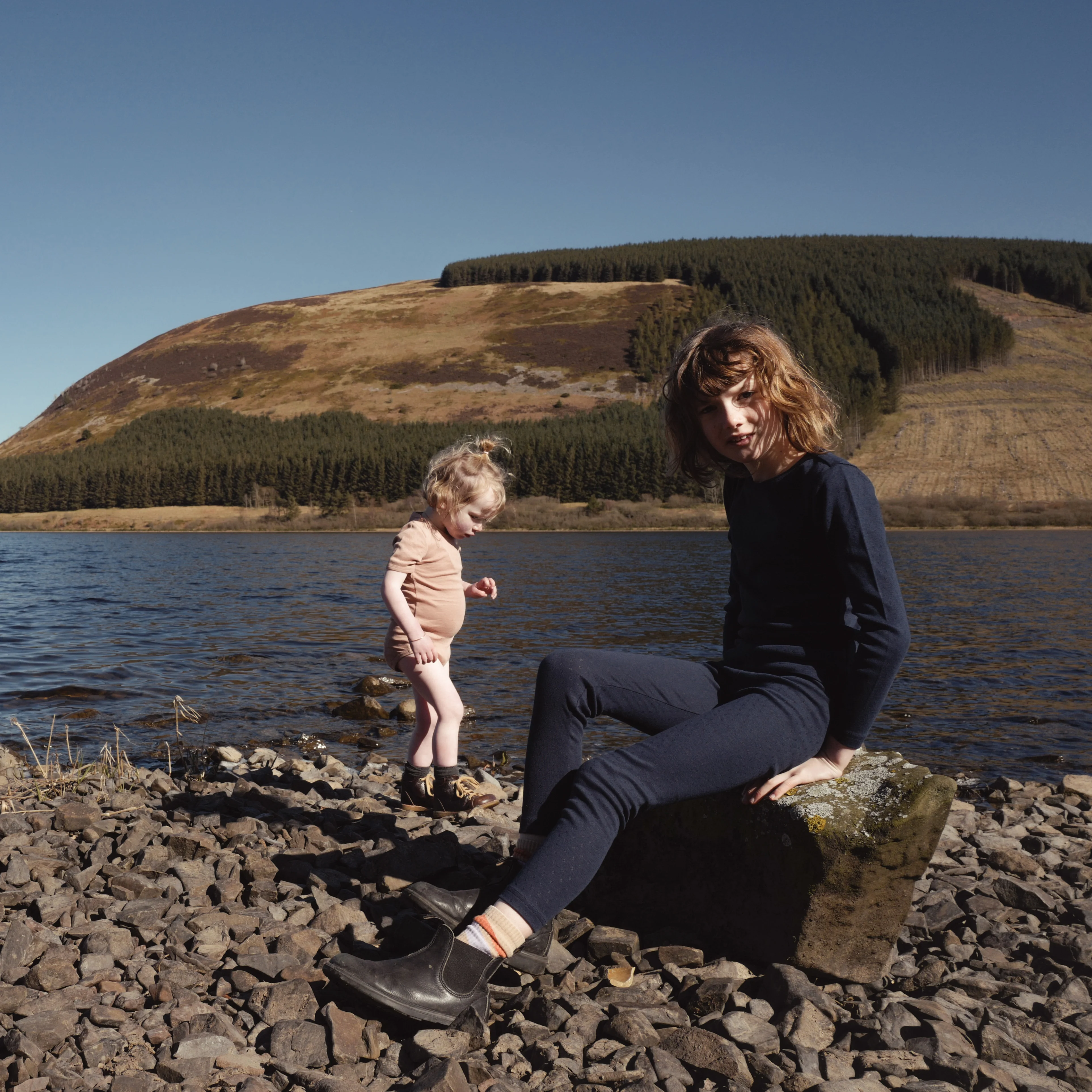 Lark Baby & Kids Top - Cotton Pointelle - Midnight - Image 2