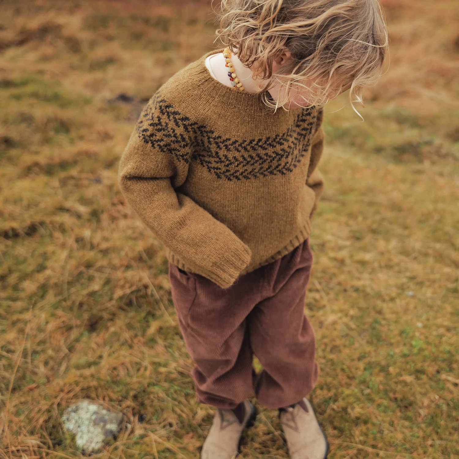 Garden Baby & Kids Sweater - Lambswool - Asparagus - Image 3