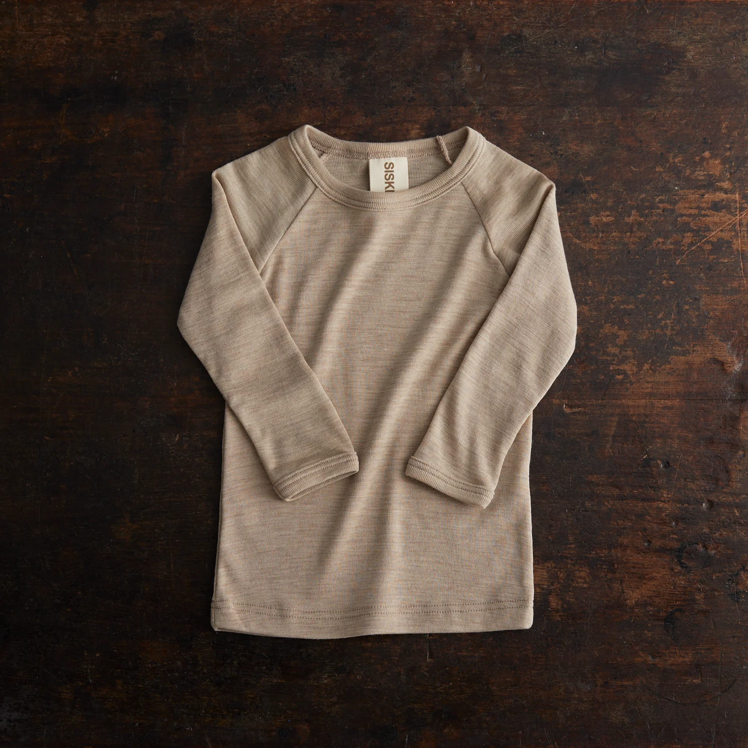 Grebe Baby & Kids Top - Merino Wool & Silk - Sandstorm - Image 2