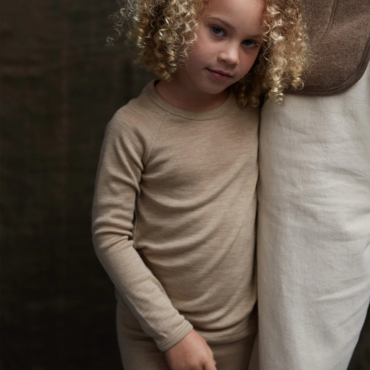 Grebe Baby & Kids Top - Merino Wool & Silk - Sandstorm - Image 3