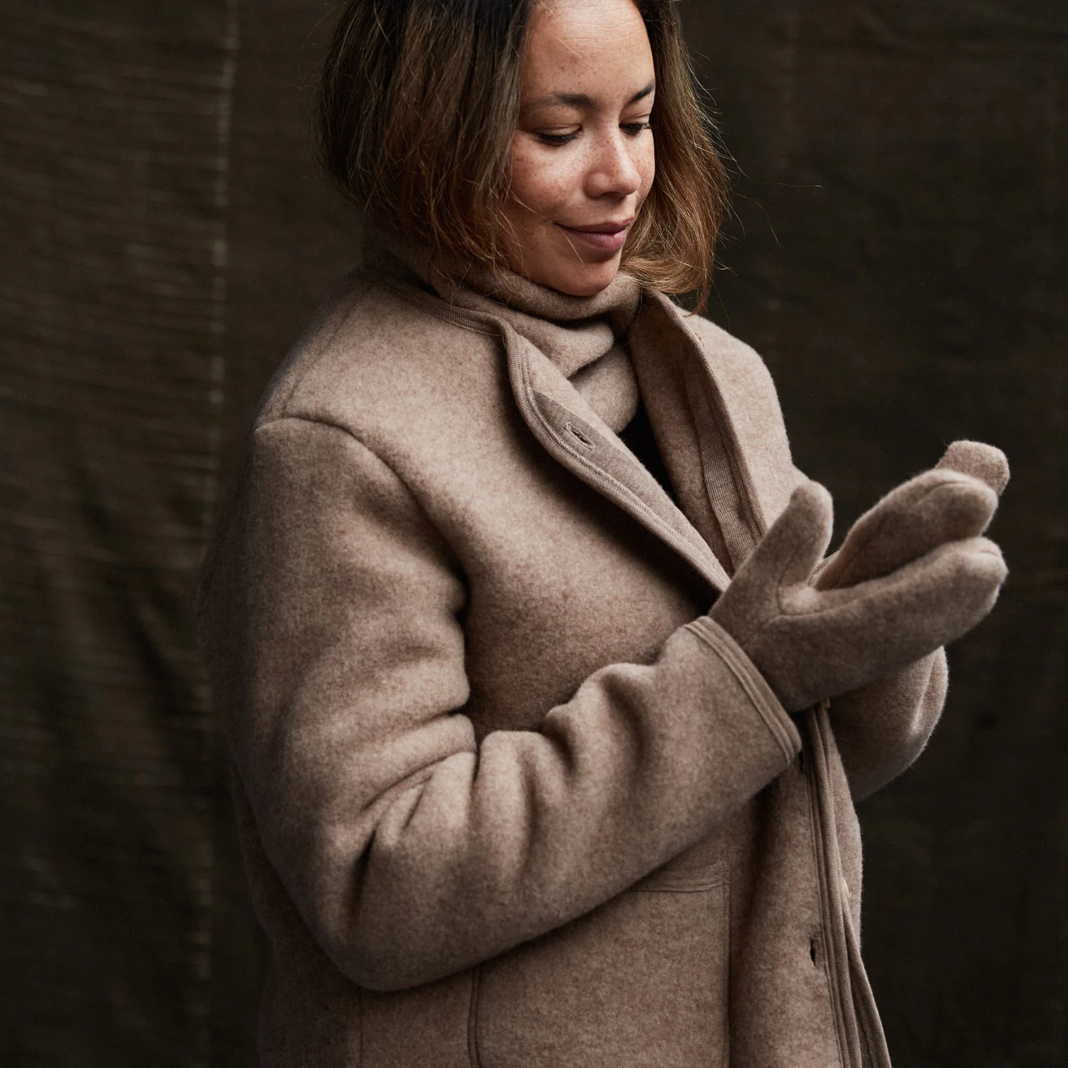Harrier Women's Jacket - Merino Wool Fleece - Driftwood - Image 8