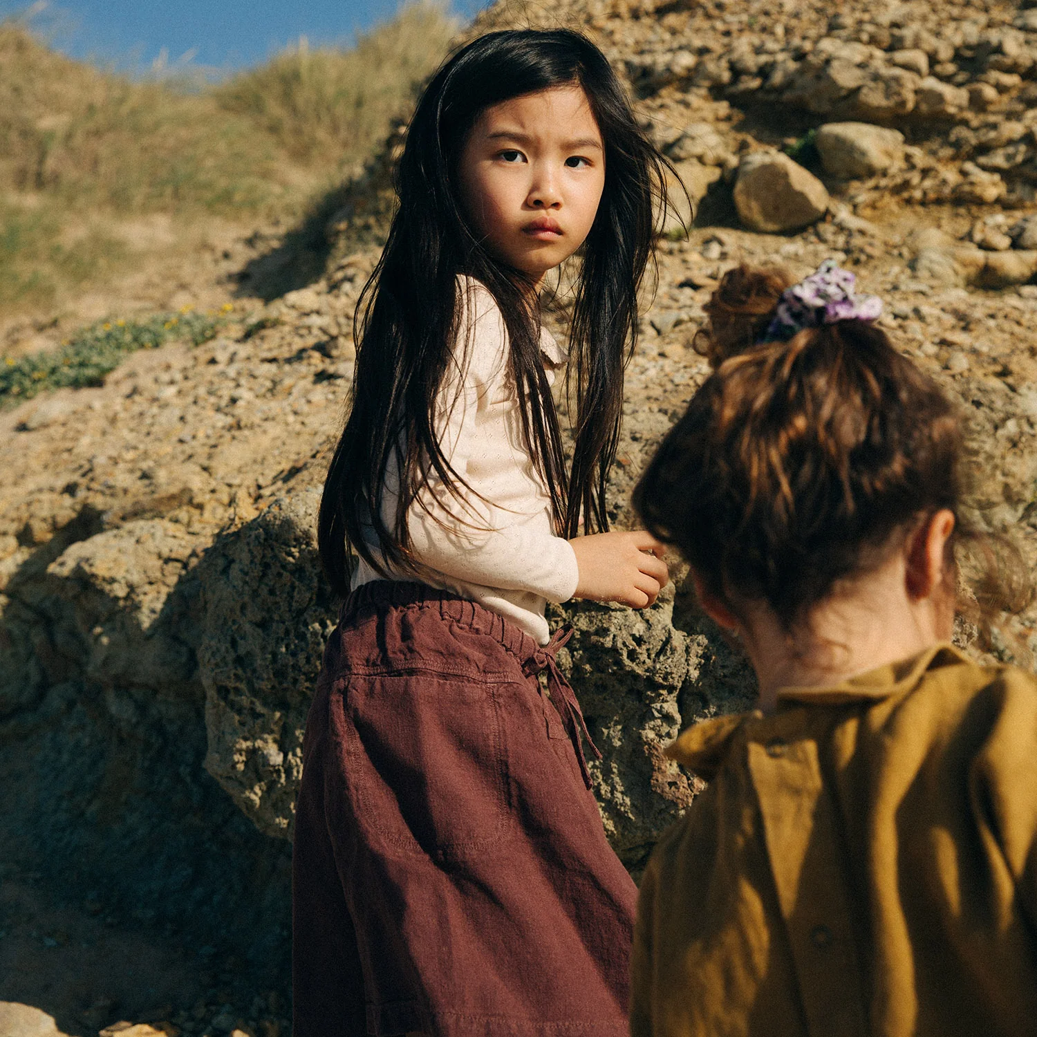 Juniper Baby & Kids Skirt - Linen - Damson - Image 3