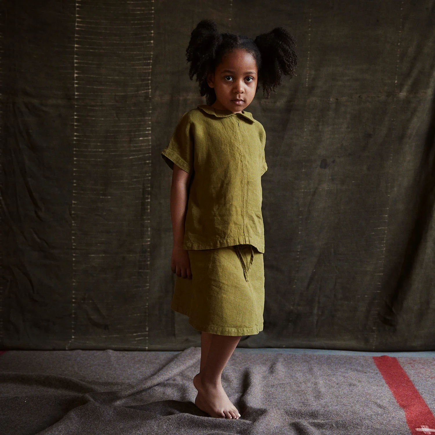 Juniper Baby & Kids Skirt - Linen - Olive - Image 3