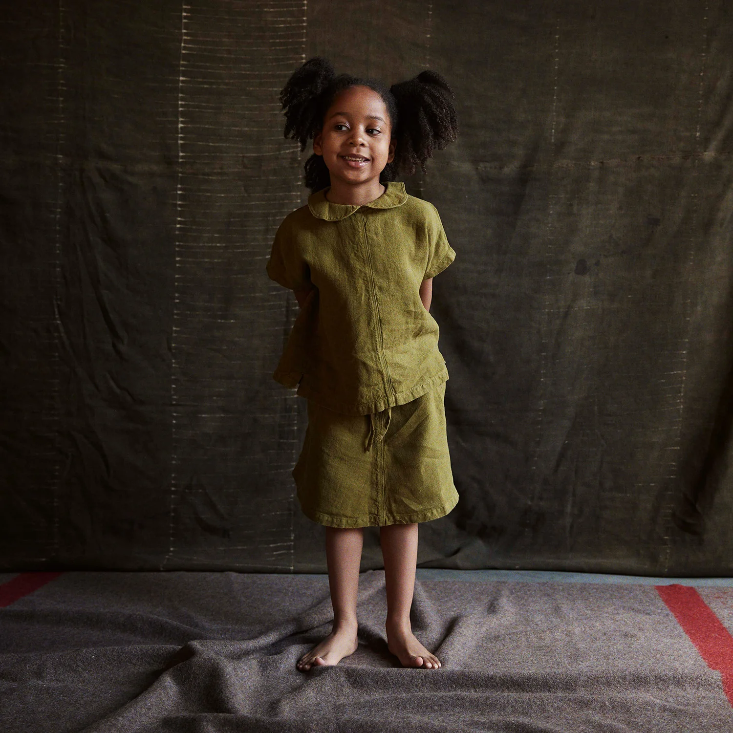 Juniper Baby & Kids Skirt - Linen - Olive - Image 5