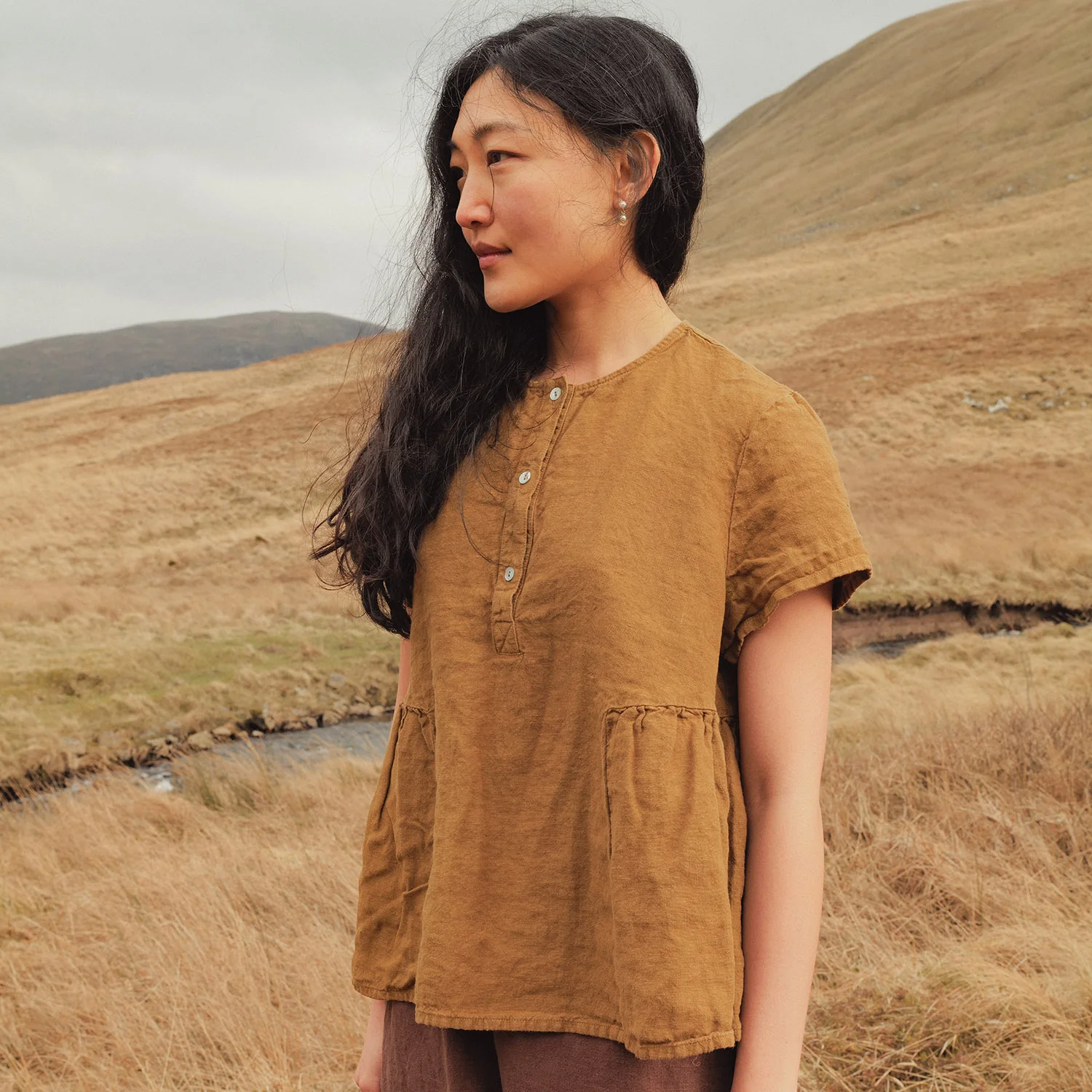 Juniper Women's Blouse - Linen - Copper - Image 3