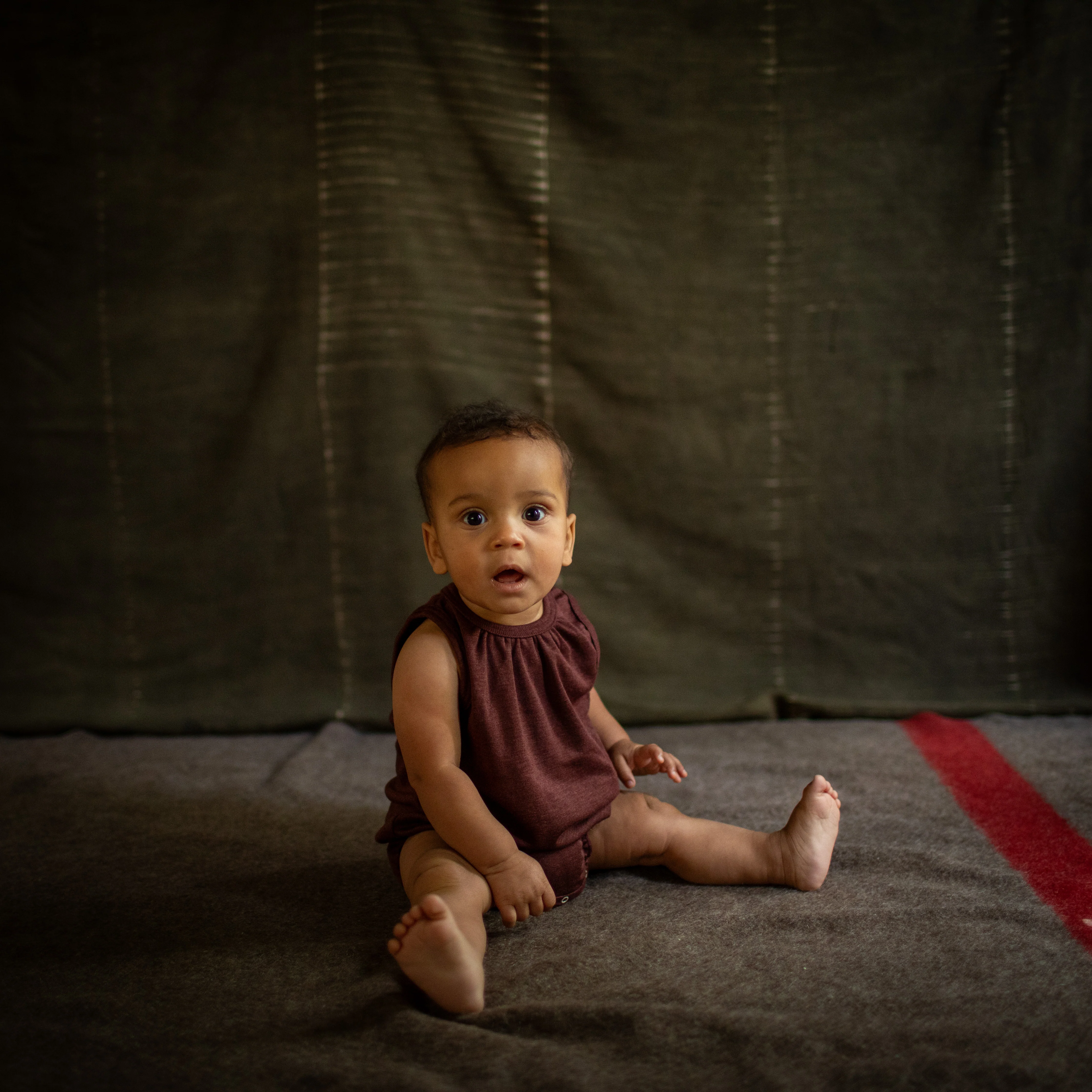 Keet Baby Romper - Merino Wool & Silk - Fig - Image 3