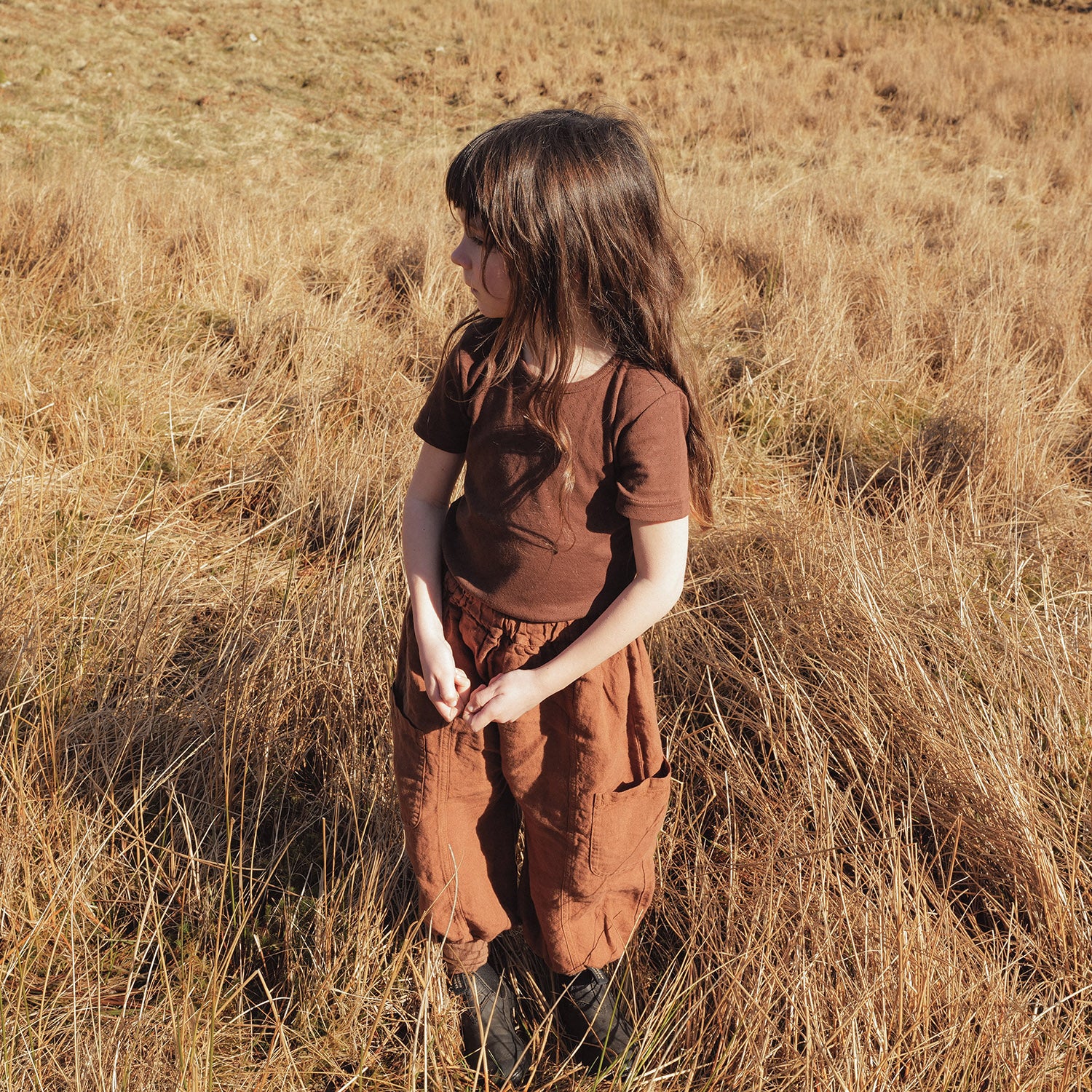 Cedar Baby & Kids Balloon Pant - Linen - Auburn - Image 4