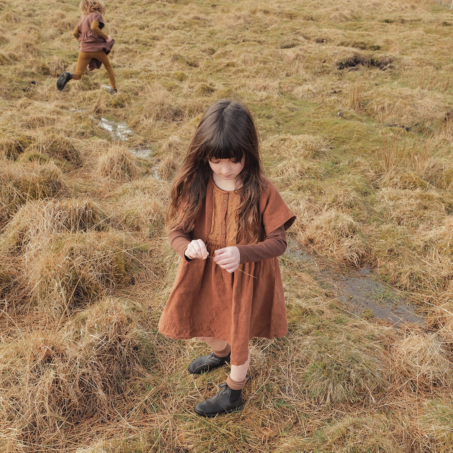 Elowan Baby & Kids Dress - Linen - Auburn - Image 3