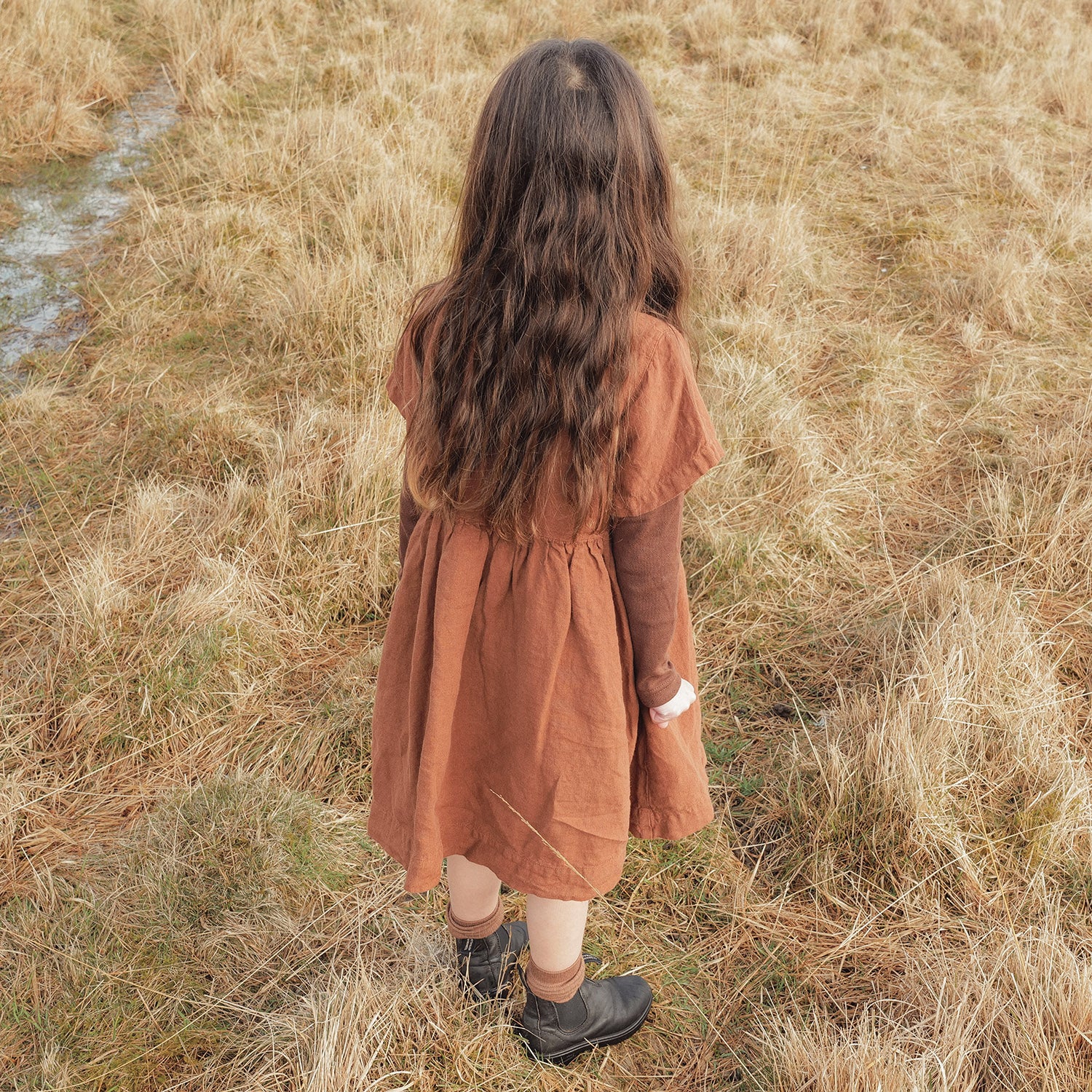 Elowan Baby & Kids Dress - Linen - Auburn - Image 5