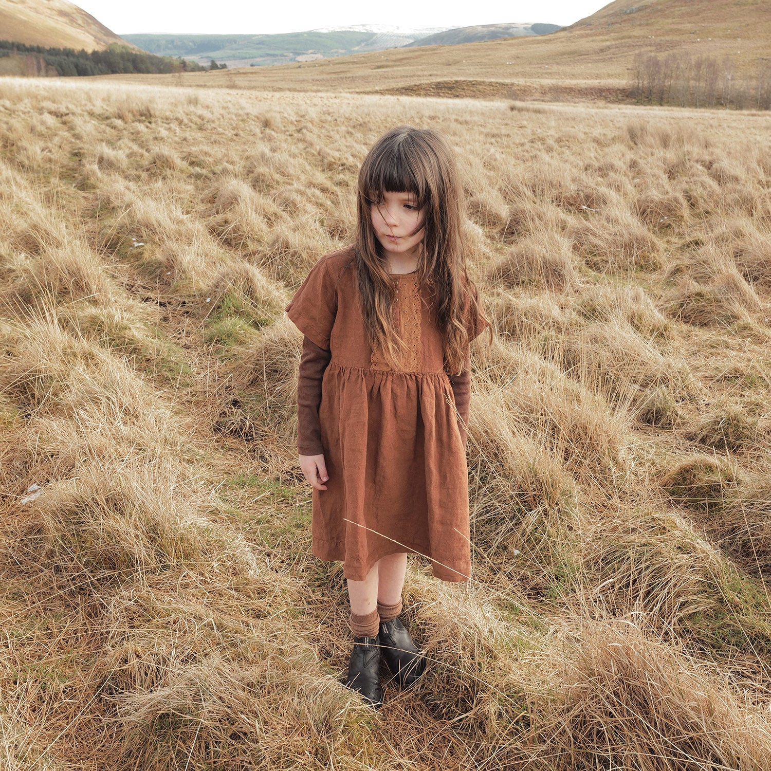 Elowan Baby & Kids Dress - Linen - Auburn - Image 6