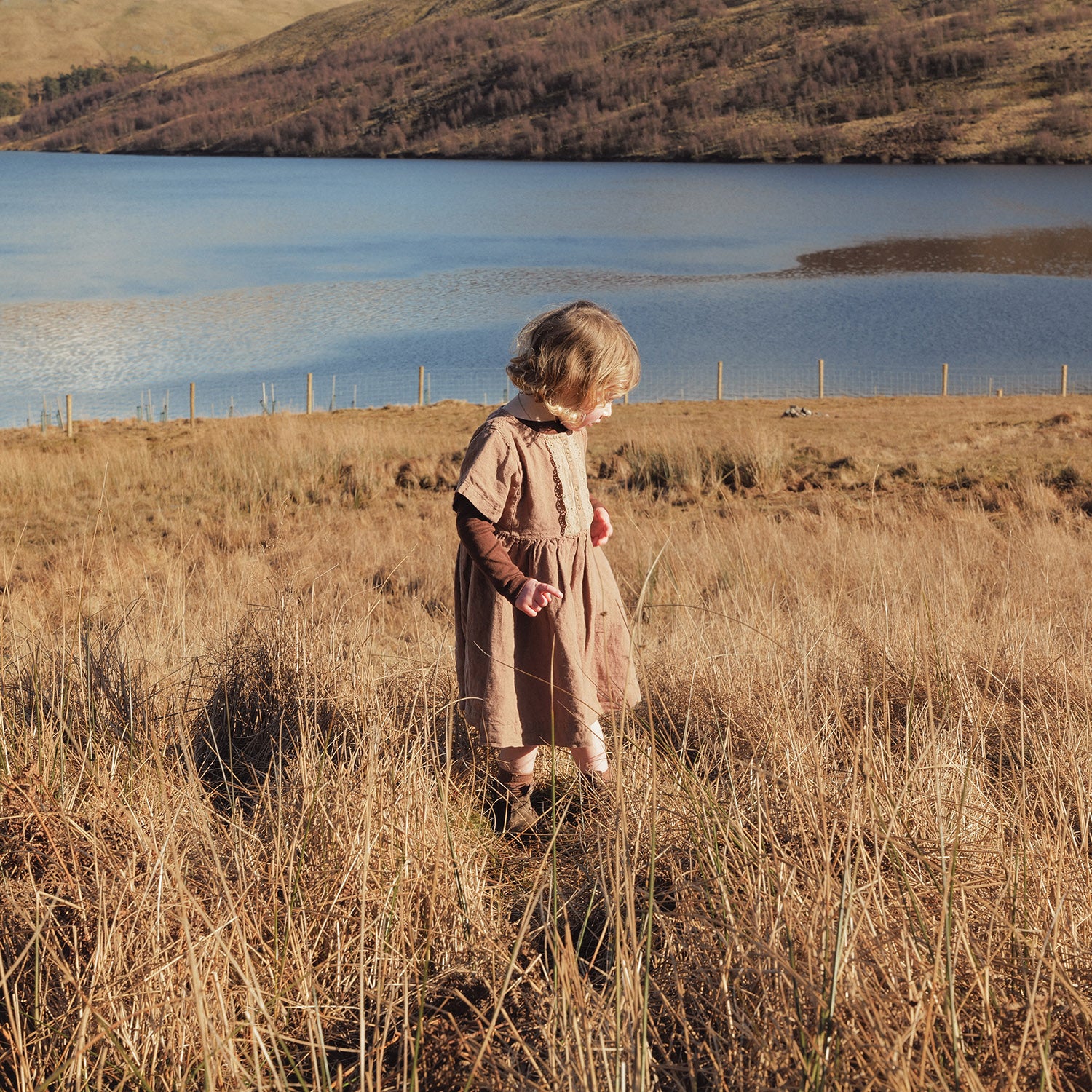 Elowan Baby & Kids Dress - Linen - Cedarwood - Image 3