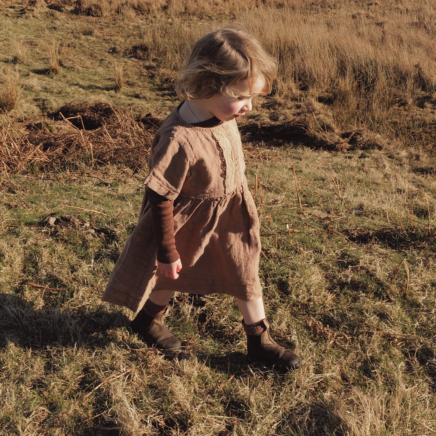 Elowan Baby & Kids Dress - Linen - Cedarwood - Image 5