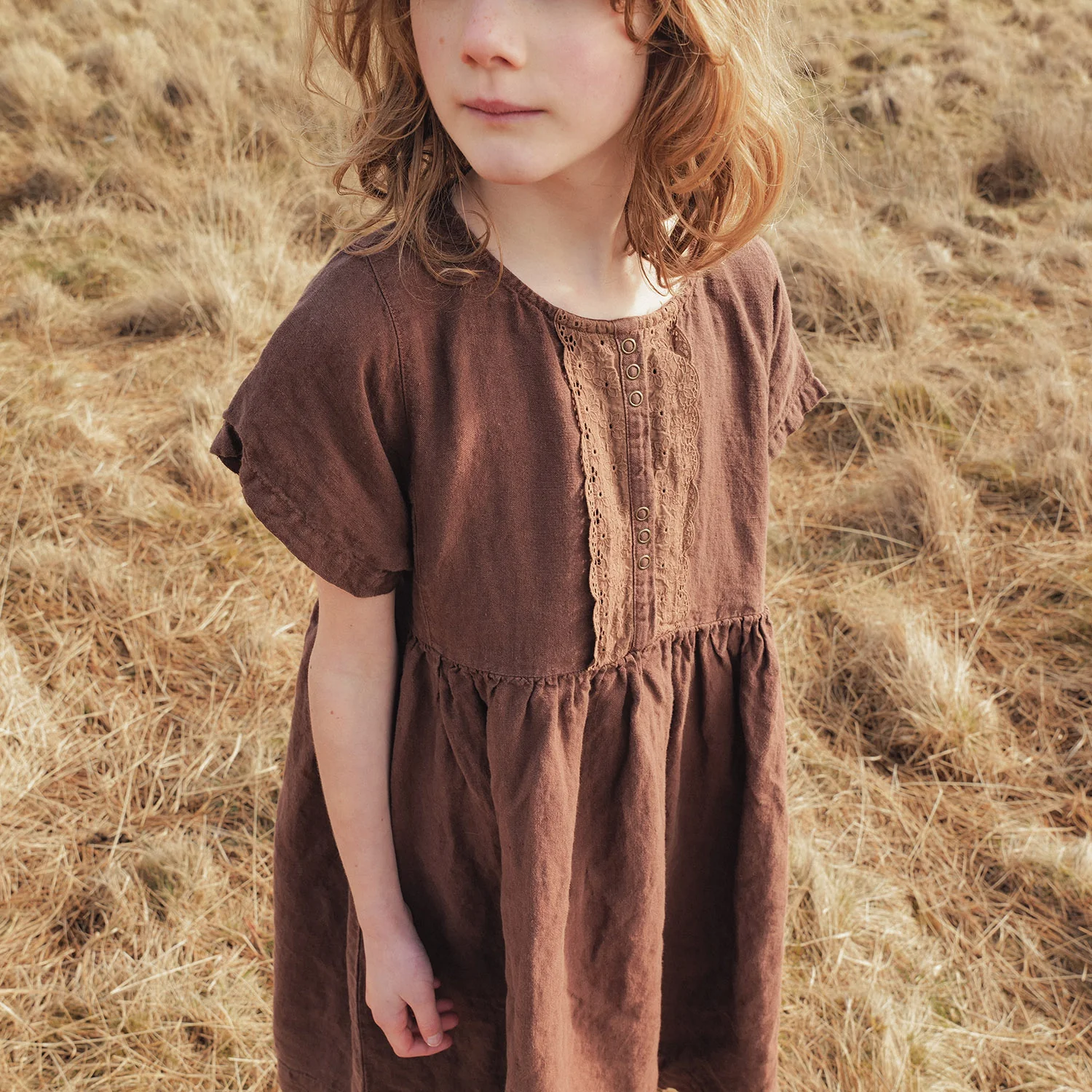 Elowan Baby & Kids Dress - Linen - Squirrel - Image 2