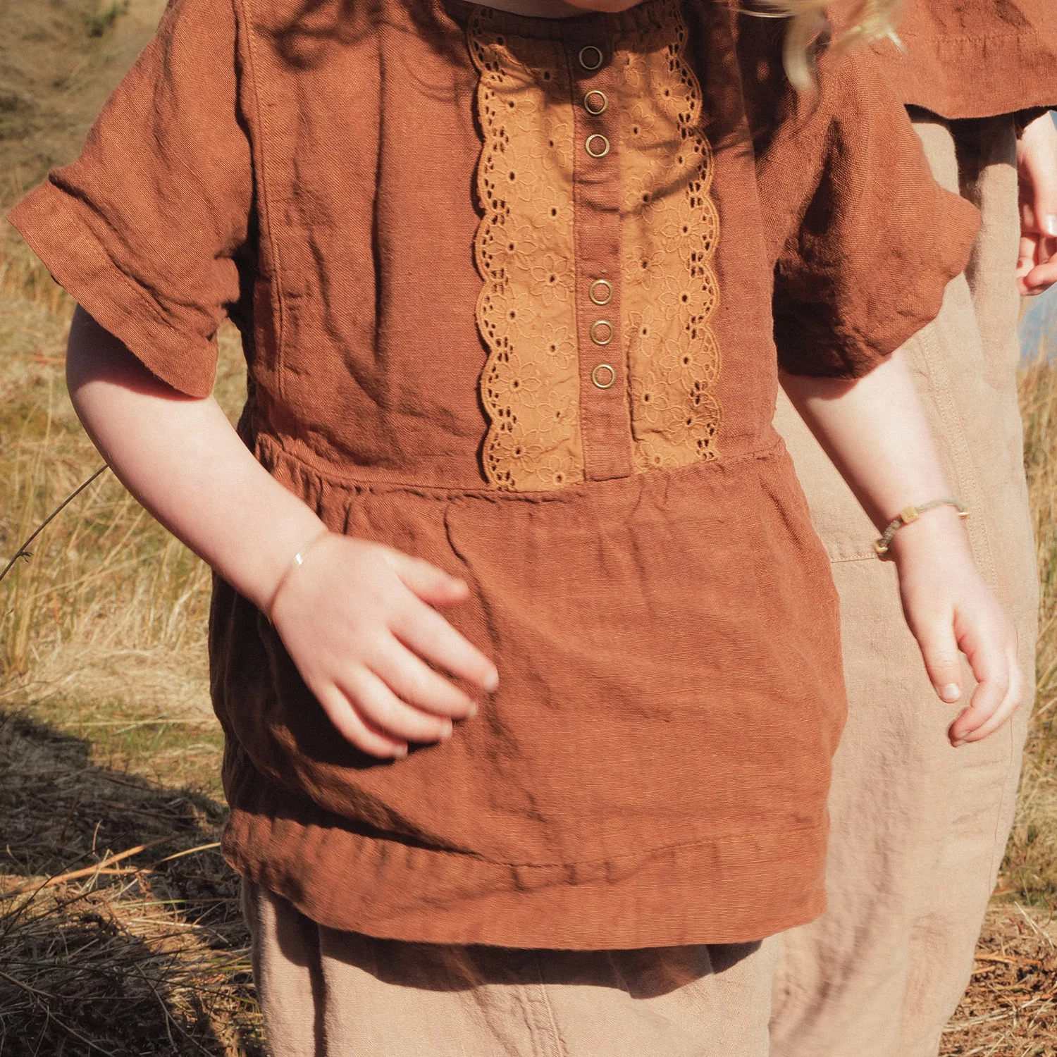 Elowan Baby & Kids Top - Linen - Auburn
