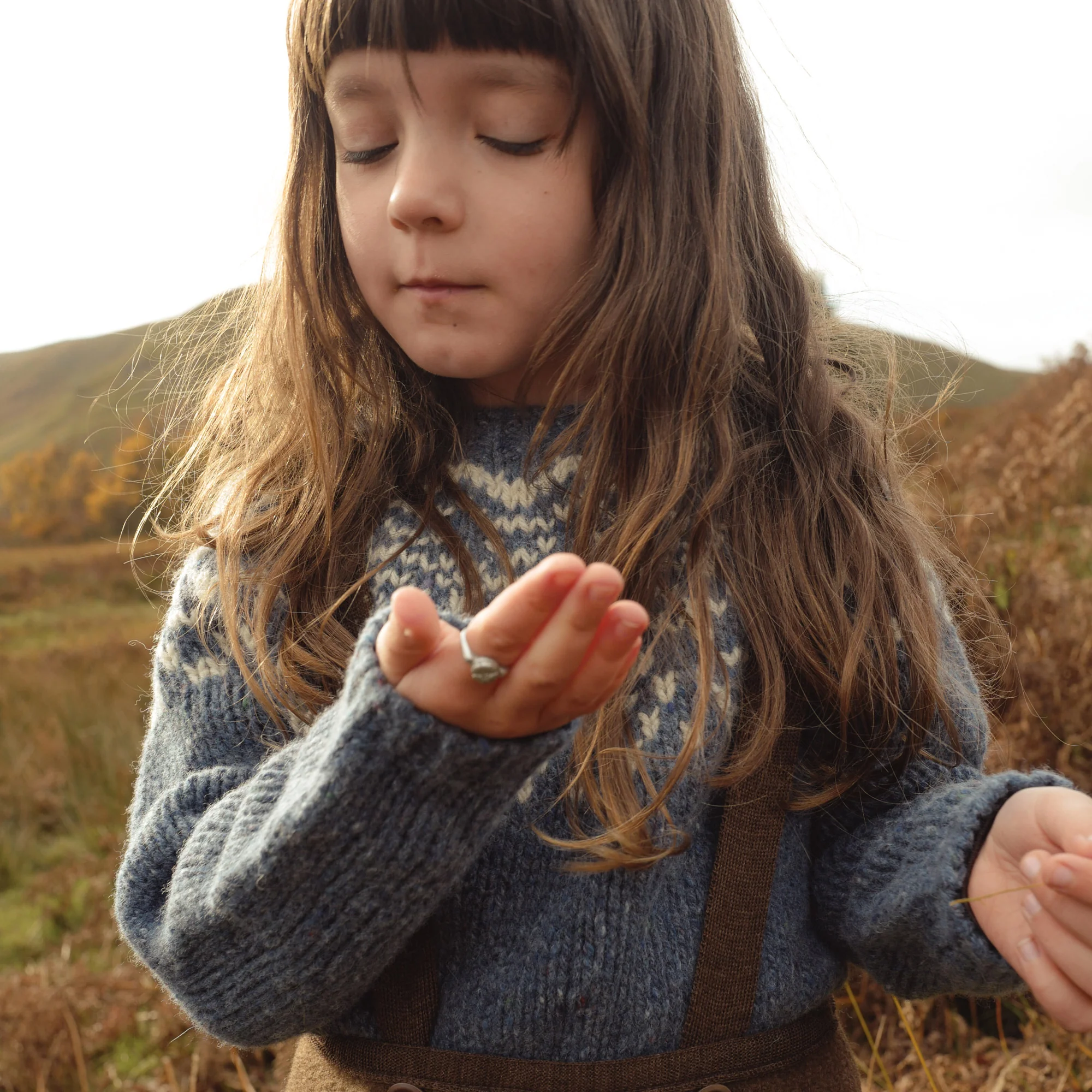 Isle Baby & Kids Sweater - Donegal Wool - Lagoon - Image 2