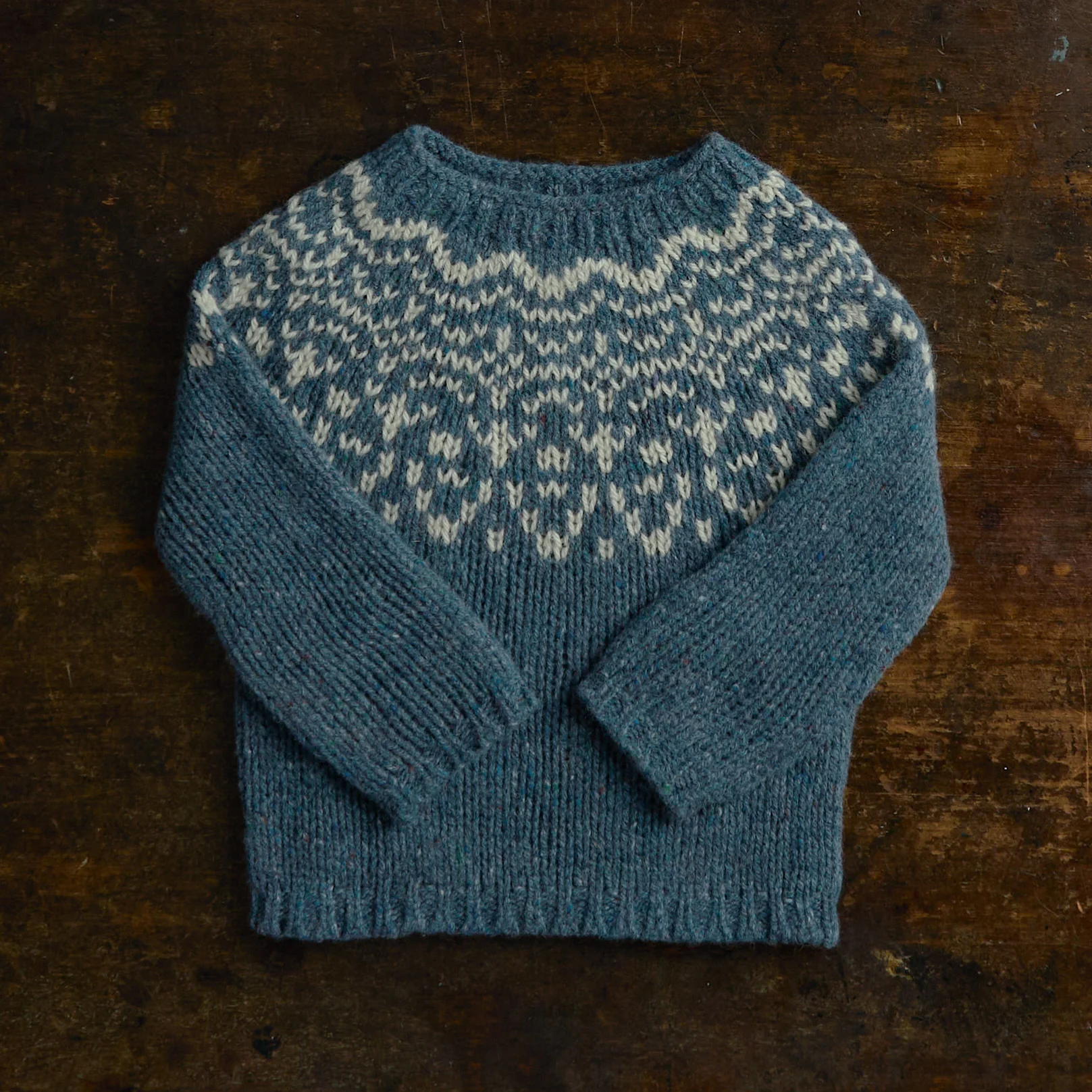 Isle Baby & Kids Sweater - Donegal Wool - Lagoon - Image 3