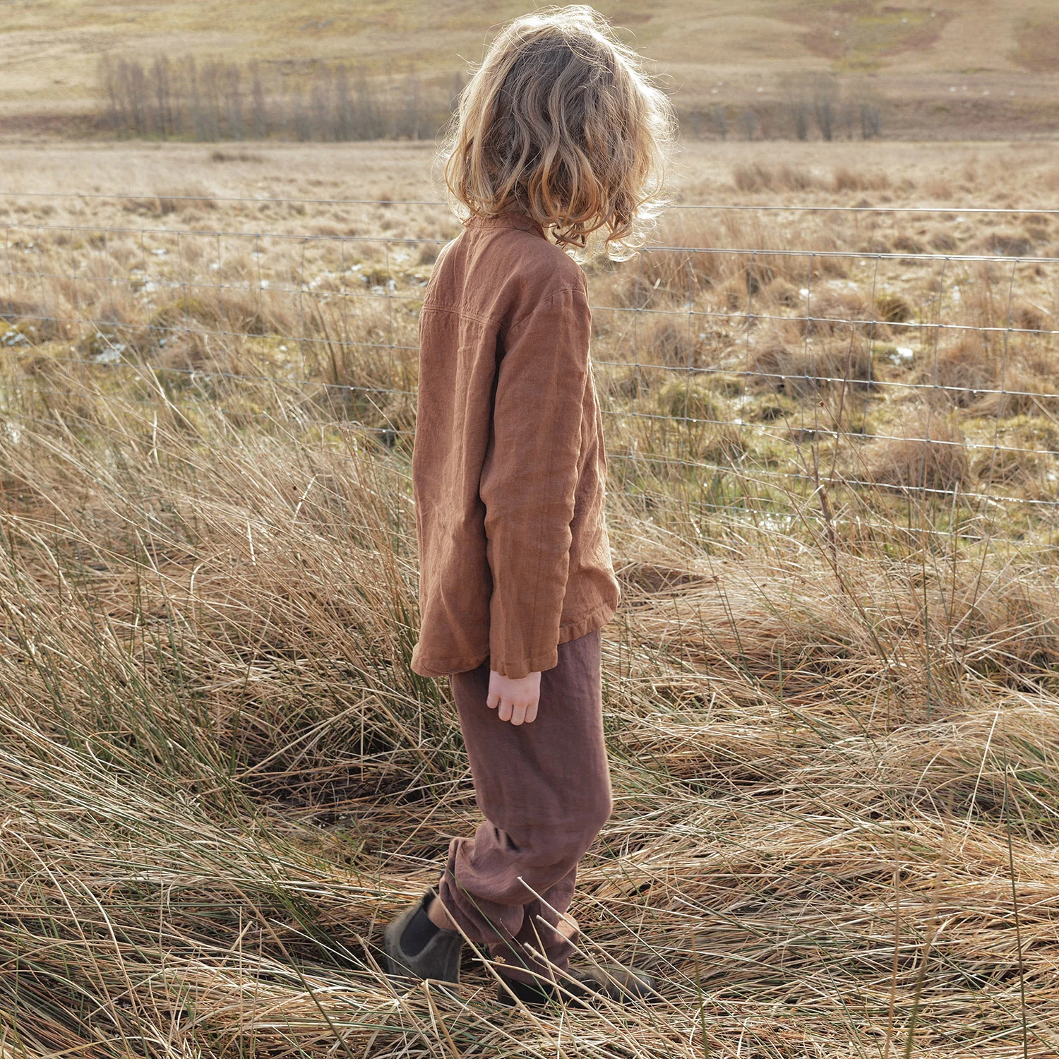 Larch Baby & Kids Shirt - Linen - Auburn - Image 3