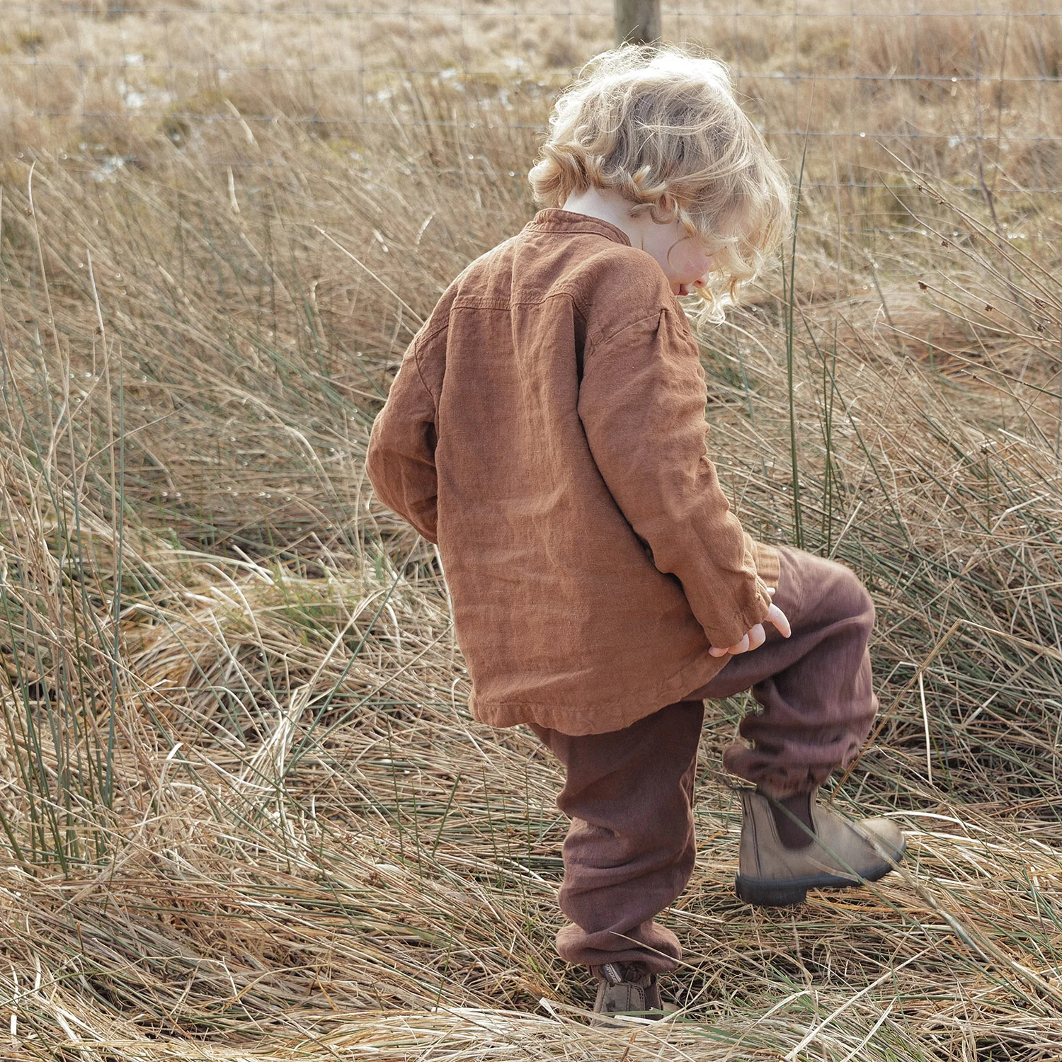 Larch Baby & Kids Shirt - Linen - Auburn - Image 5
