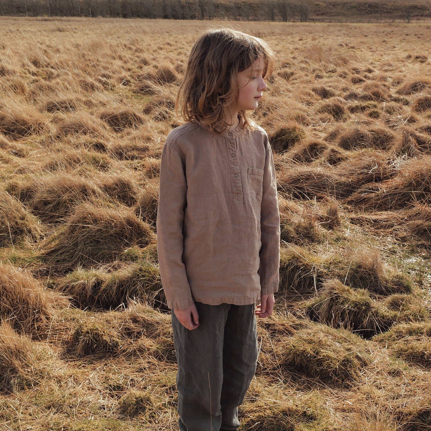 Larch Baby & Kids Shirt - Linen - Sand