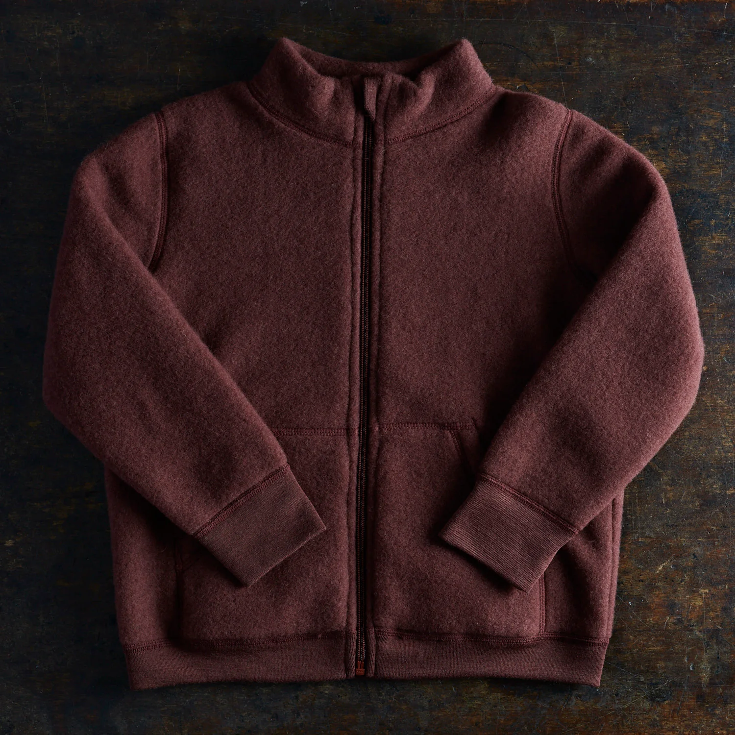 Kite Kids Jacket - Merino Wool Fleece - Fig - Image 2