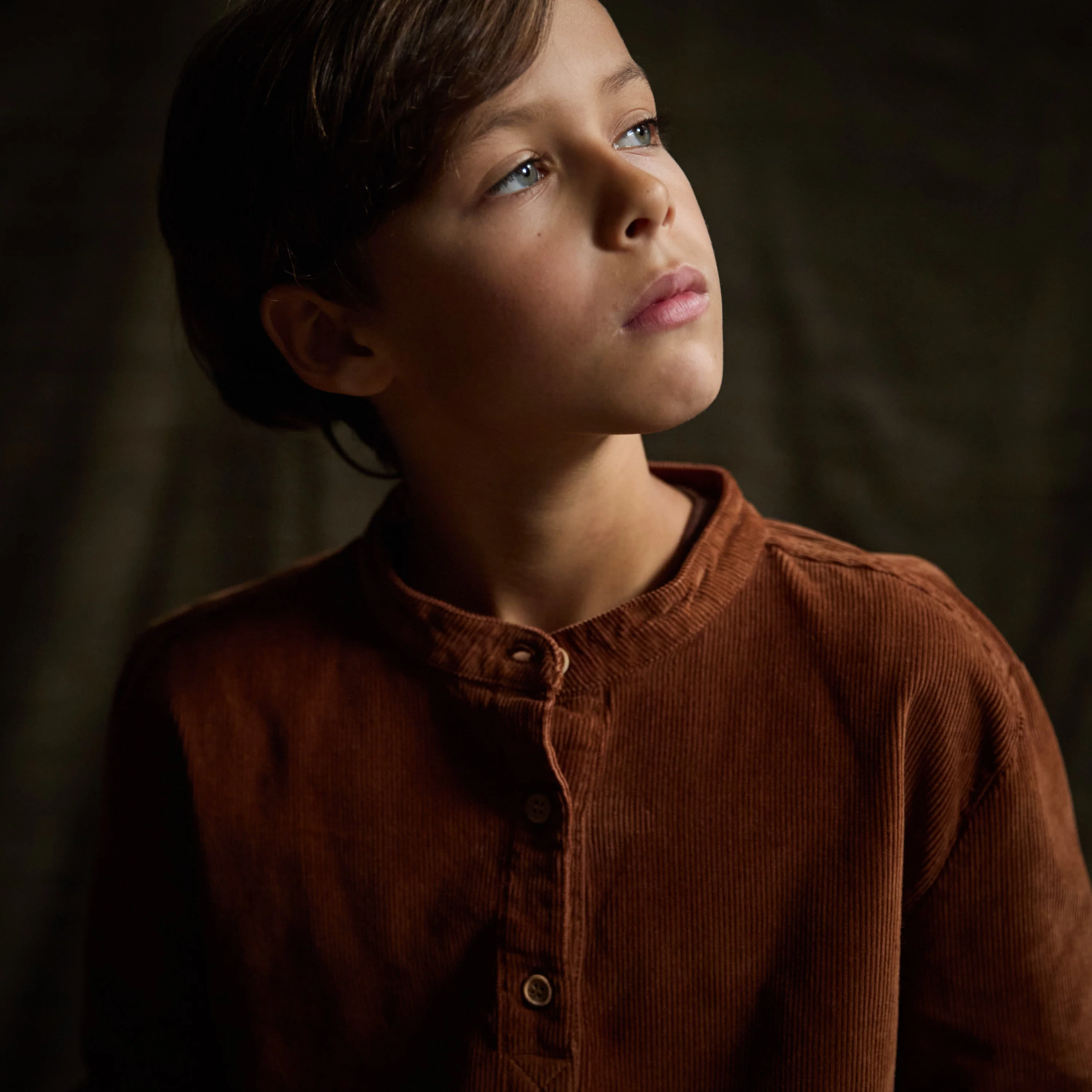 Larch Baby & Kids Shirt - Cotton Corduroy - Auburn