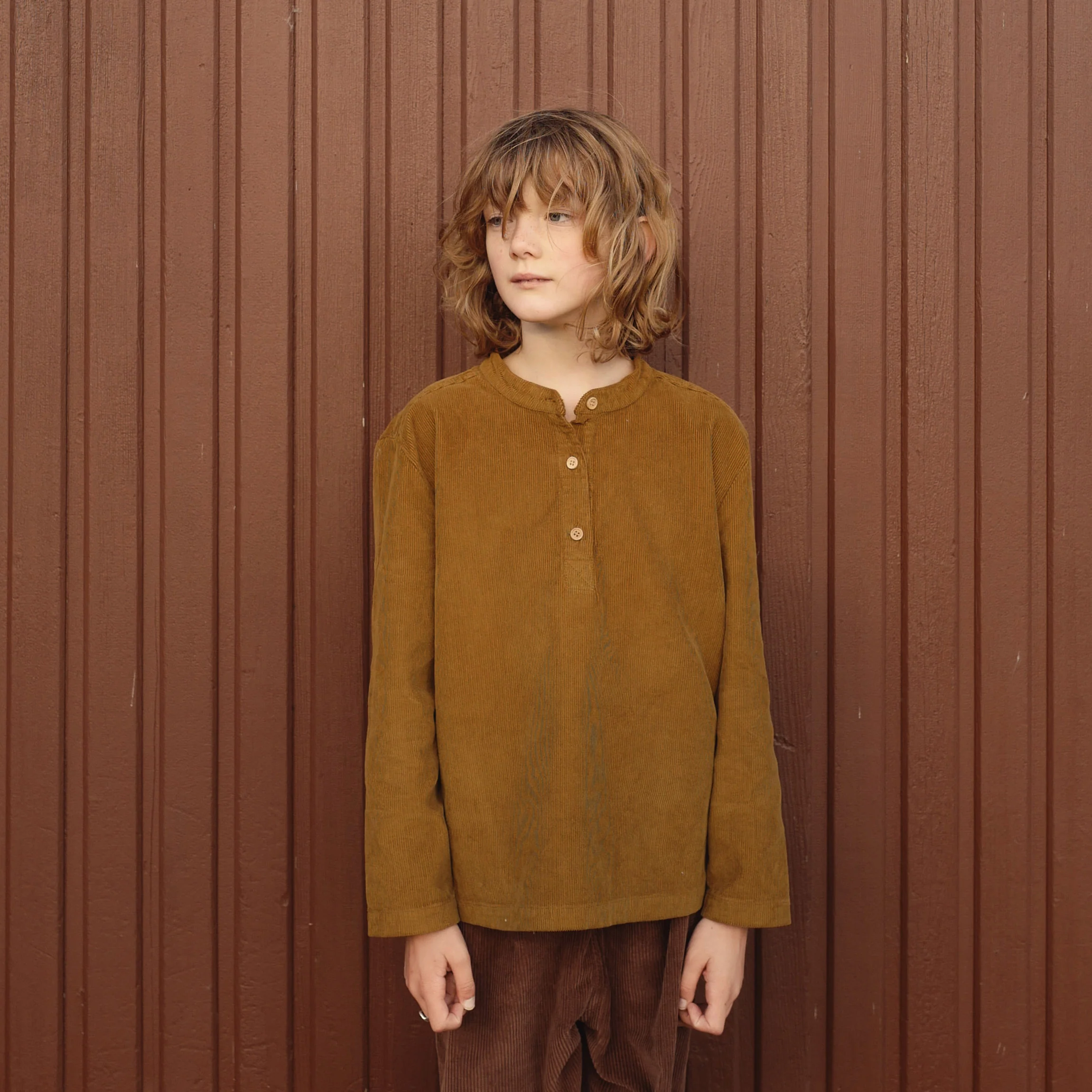Larch Baby & Kids Shirt - Cotton Corduroy - Copper - Image 2