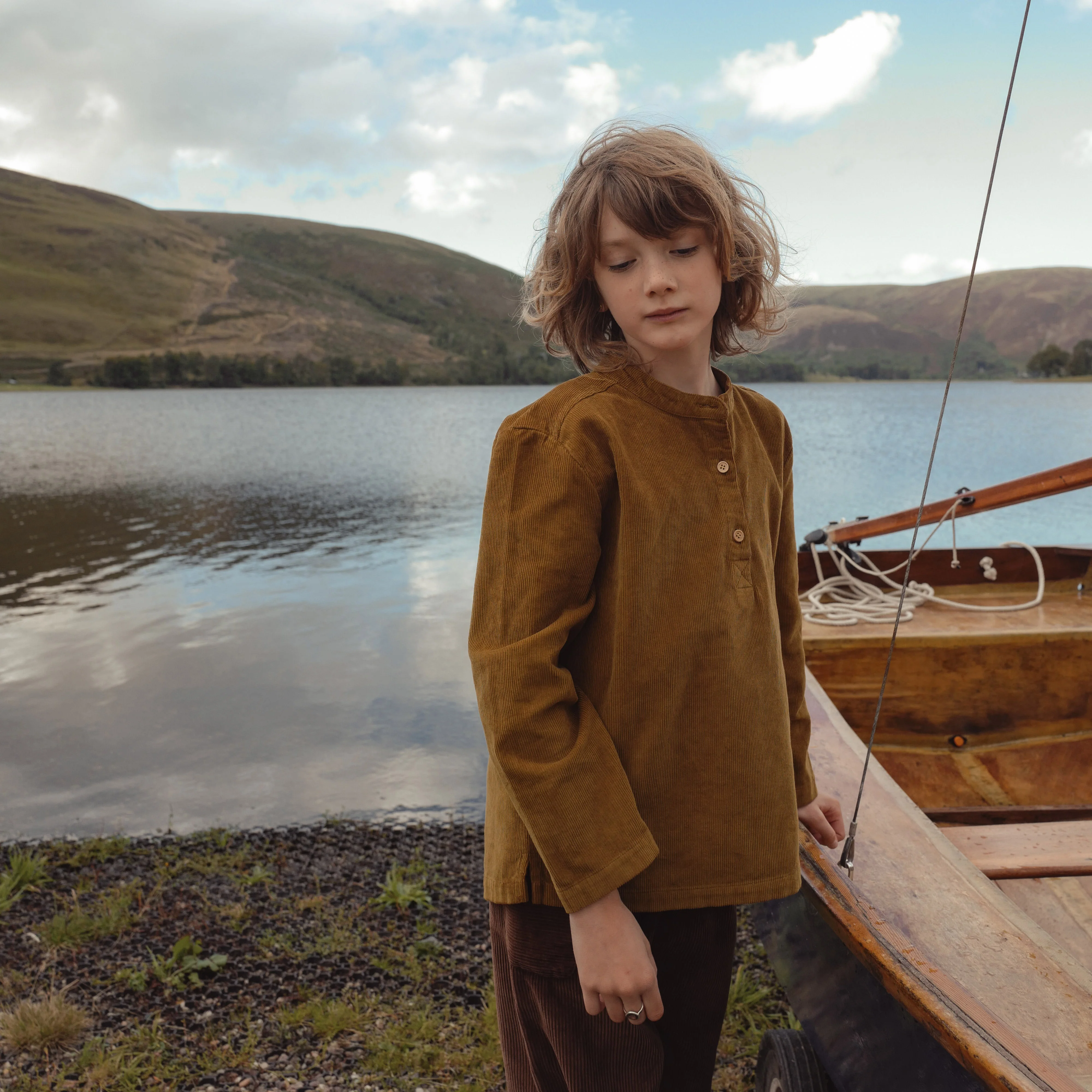 Larch Baby & Kids Shirt - Cotton Corduroy - Copper - Image 4