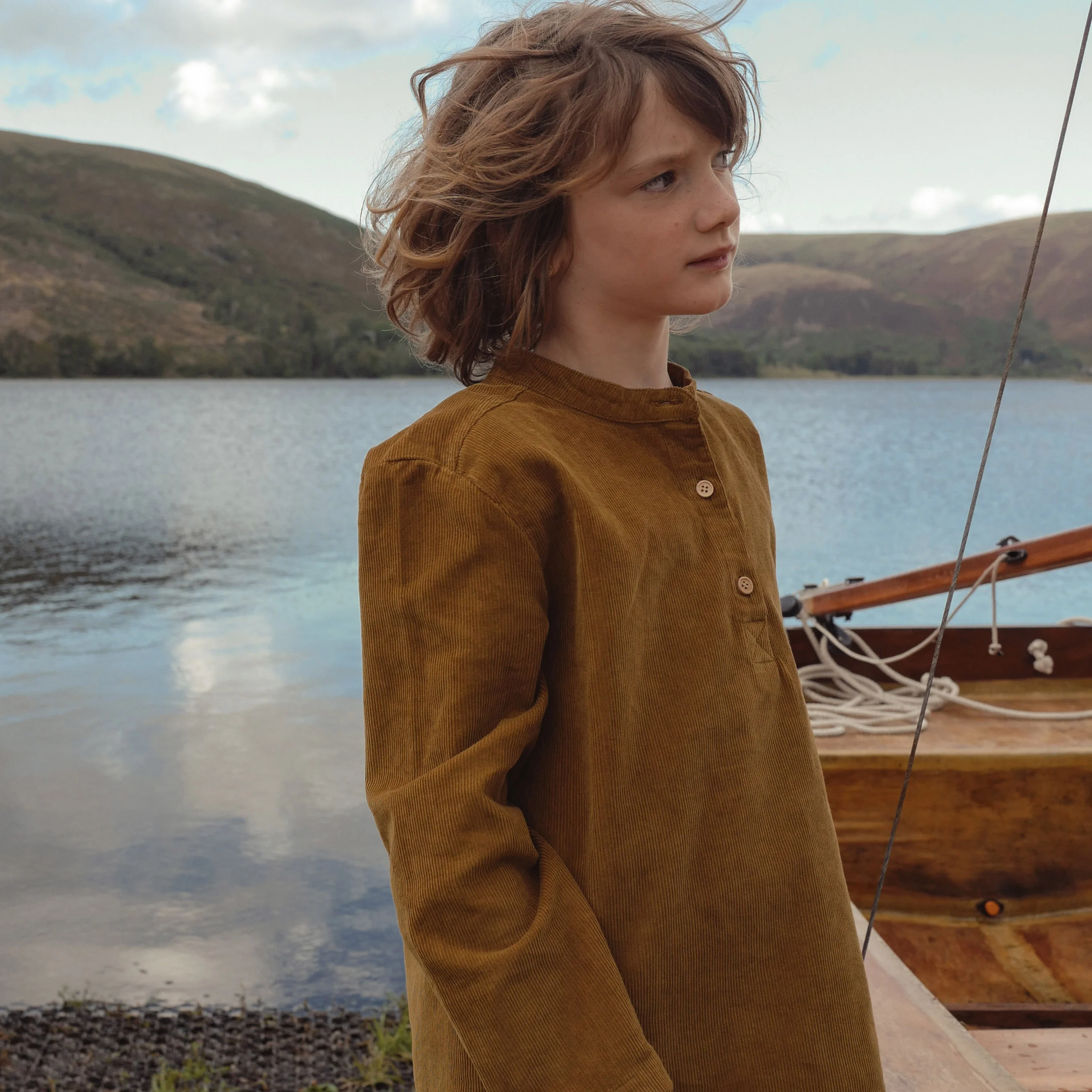 Larch Baby & Kids Shirt - Cotton Corduroy - Copper - Image 9