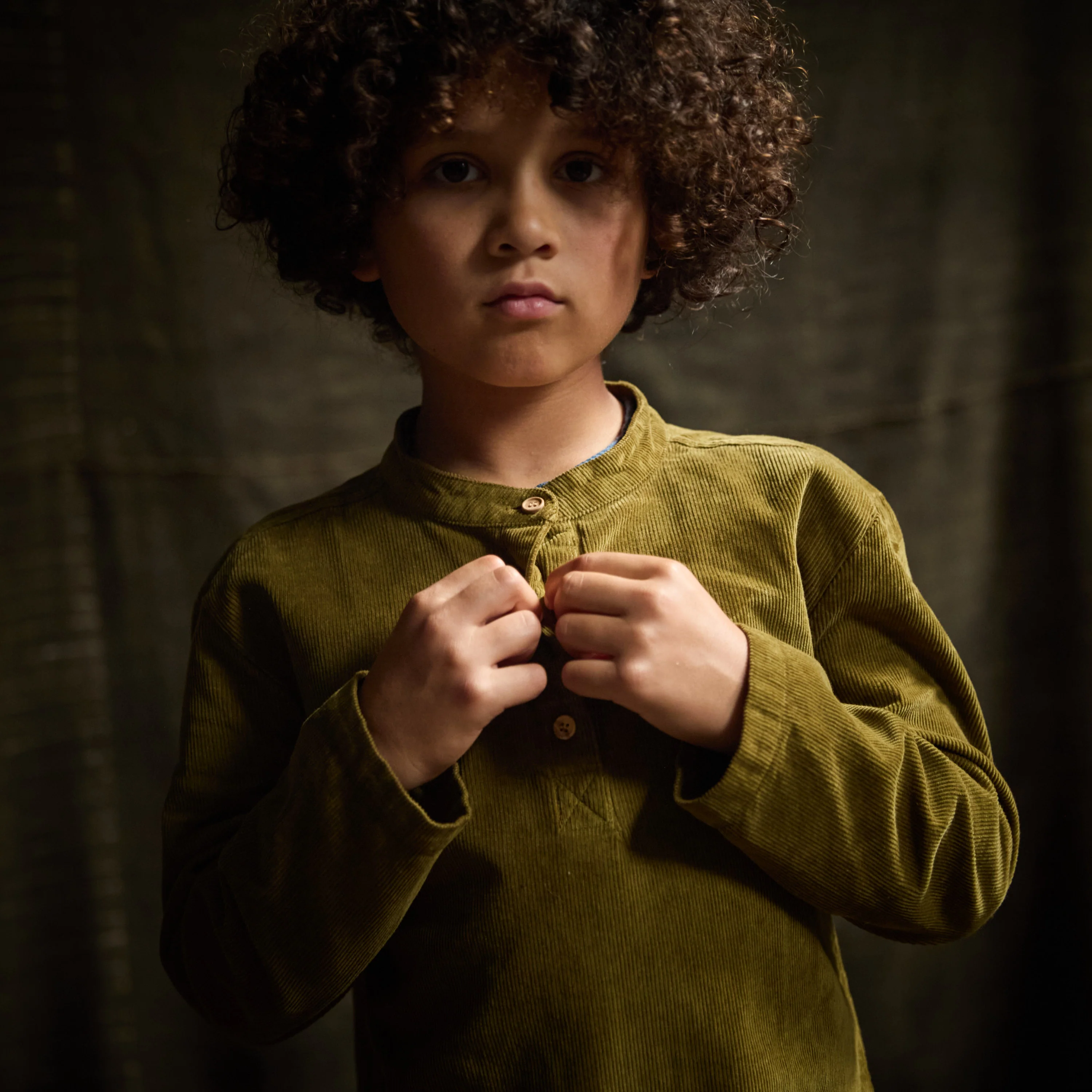 Larch Baby & Kids Shirt - Cotton Corduroy - Seaweed