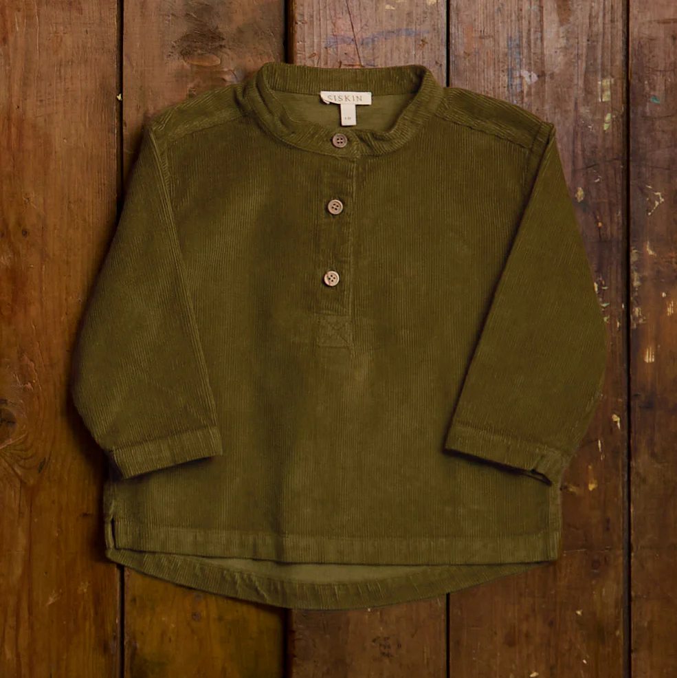 Larch Baby & Kids Shirt - Cotton Corduroy - Seaweed - Image 2
