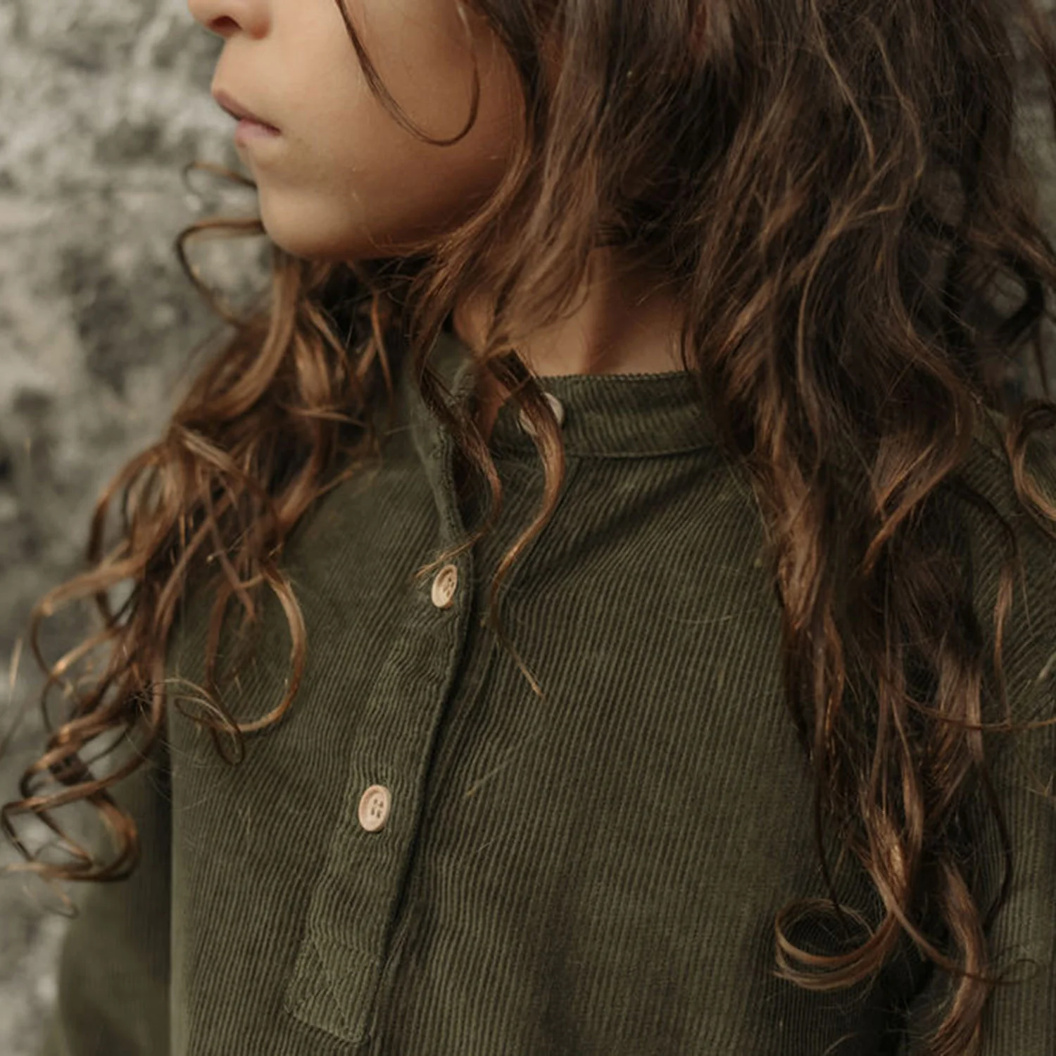 Larch Baby & Kids Shirt - Cotton Corduroy - Thyme - Image 3