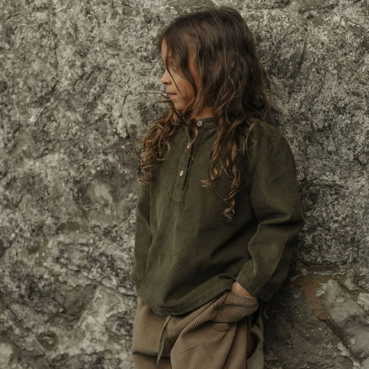 Larch Baby & Kids Shirt - Cotton Corduroy - Thyme - Image 5